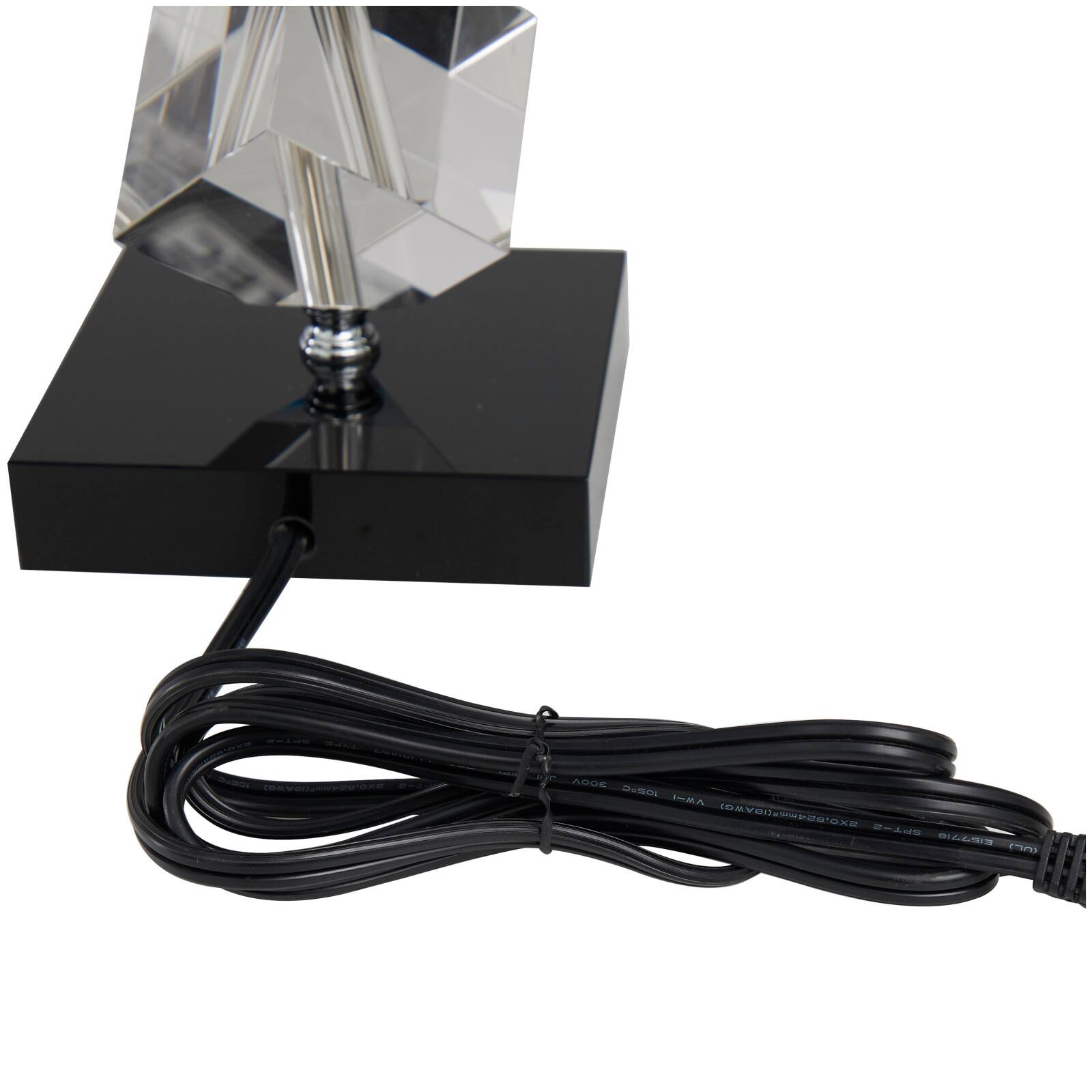 Clear & Black Crystal Geometric Diamond Inspired Table Lamp