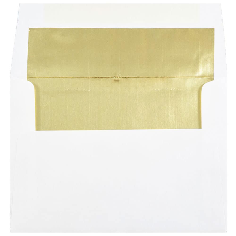 JAM Paper A7 Gold Foil Lined Invitation Envelopes