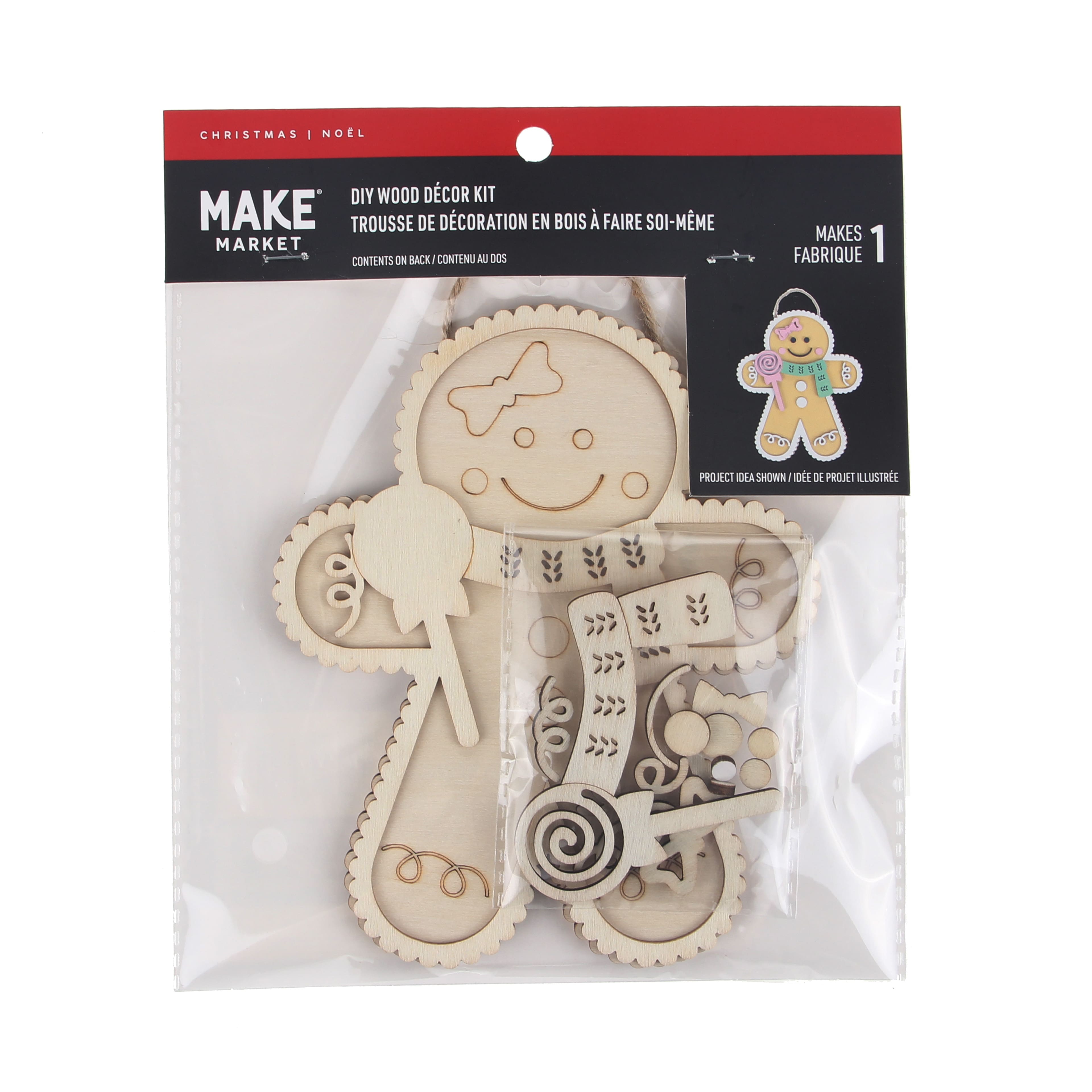 6&#x22; Gingerbread Plaque DIY Wood D&#xE9;cor Kit by Make Market&#xAE;