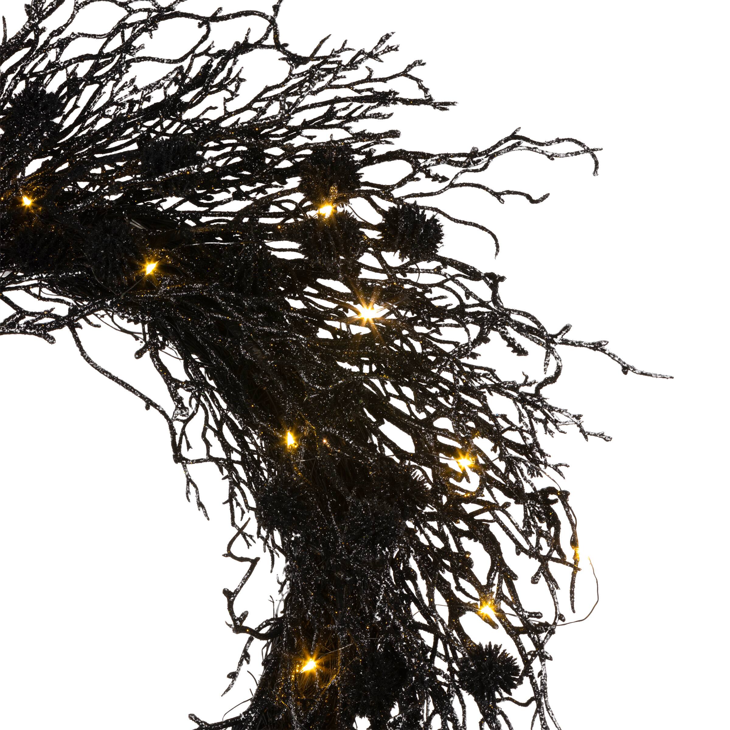 24" Halloween Deadwood Pre-Lit LED Wreath