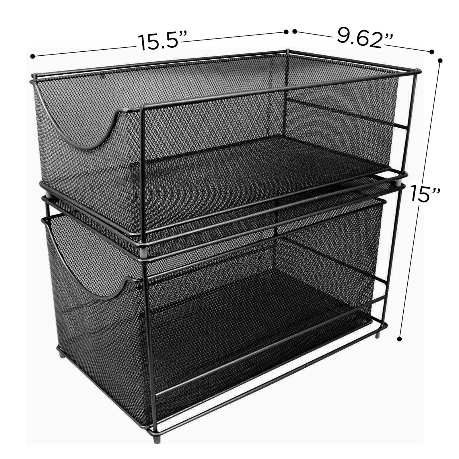 Sorbus 2-Tier Sliding Mesh Basket Drawer