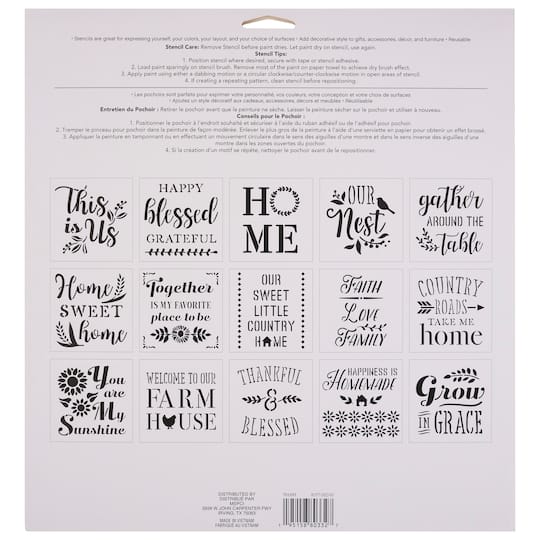 Home Sentiments Stencils by Craft Smart®, 12