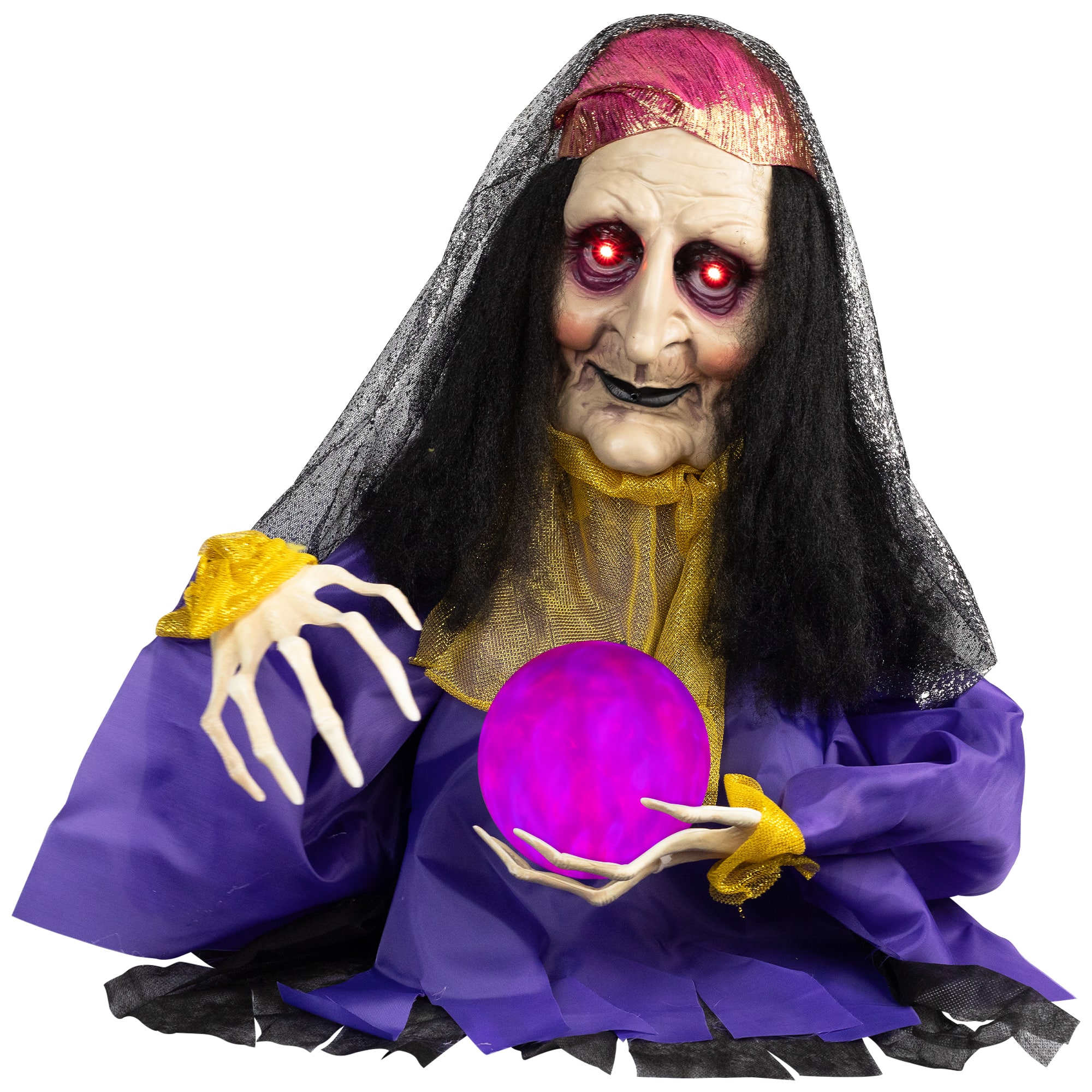 20" Lighted & Animated Fortune Teller Halloween Decoration
