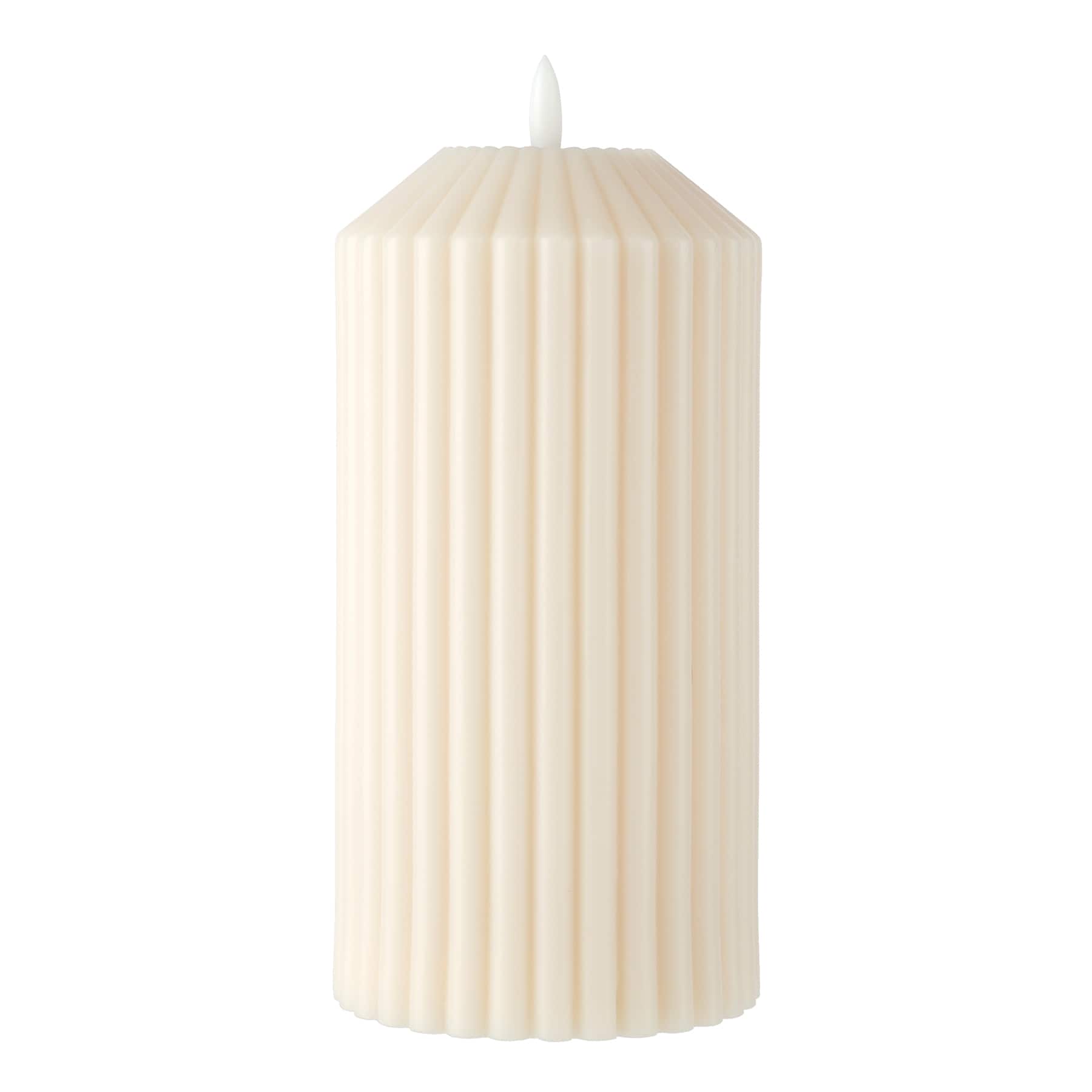 8&#x22; Ribbed Wax LED Pillar Candle by Ashland&#xAE;