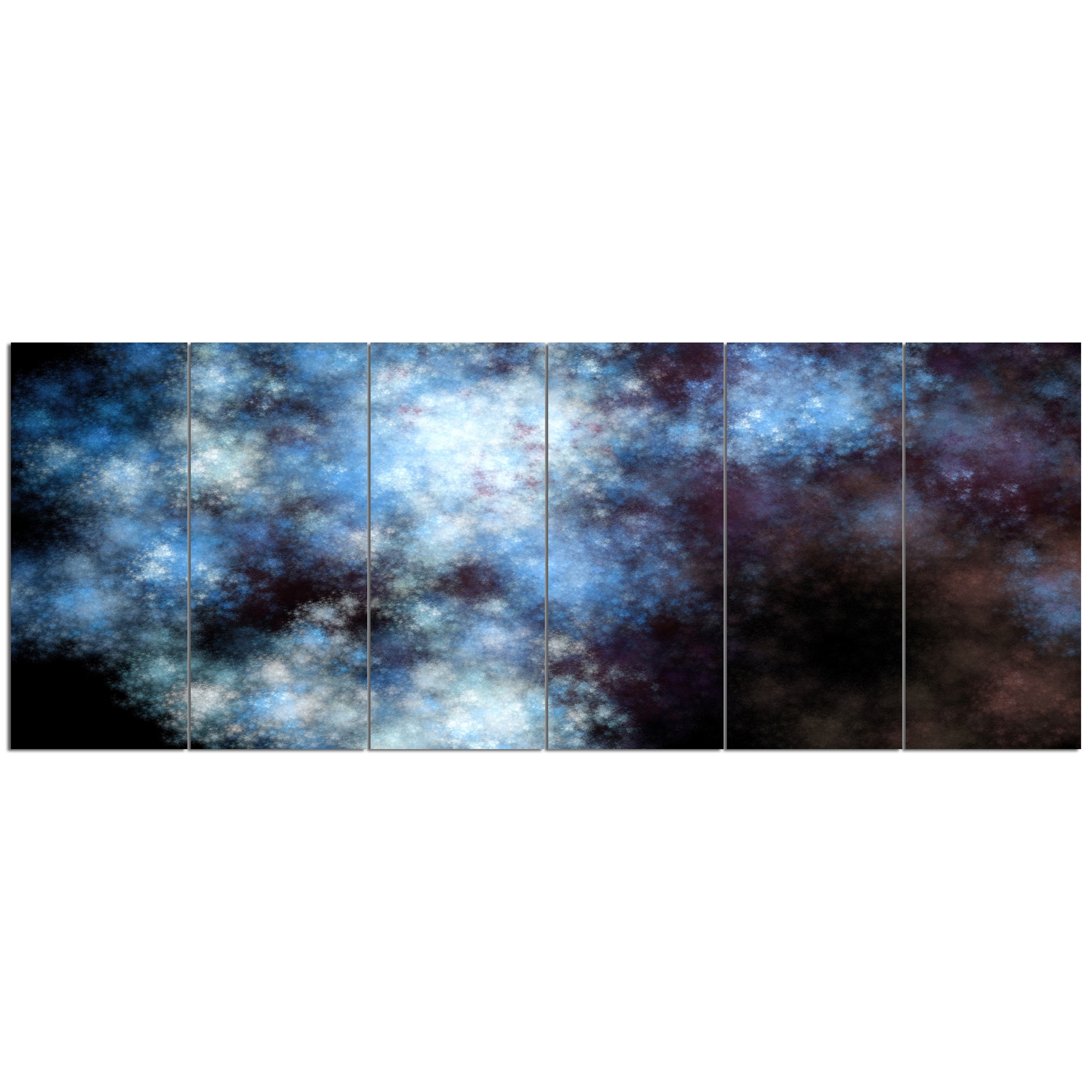 Designart - Blue White Starry Fractal Sky - Abstract Art on Canvas