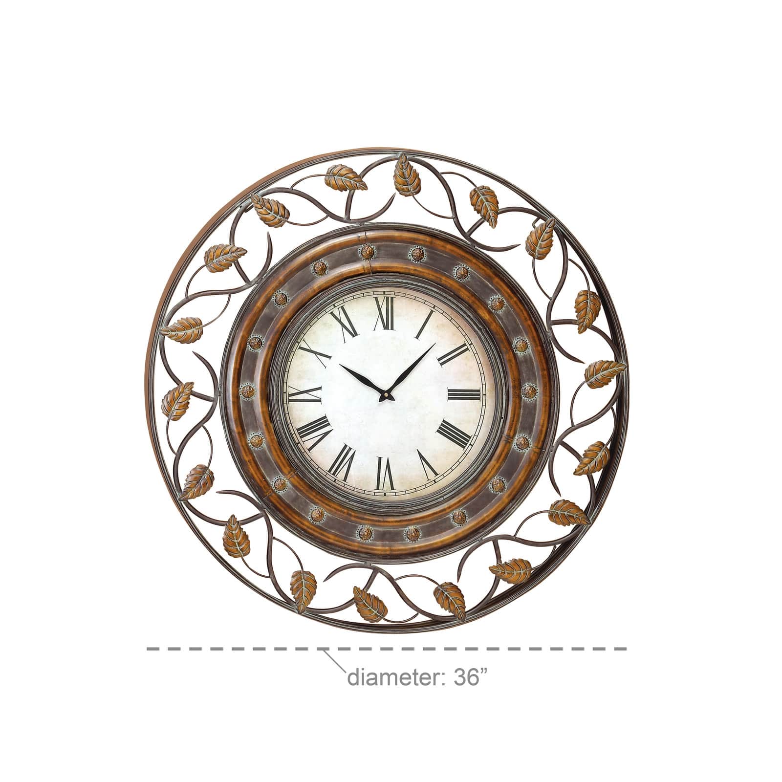 Brown Rustic Metal Wall Clock