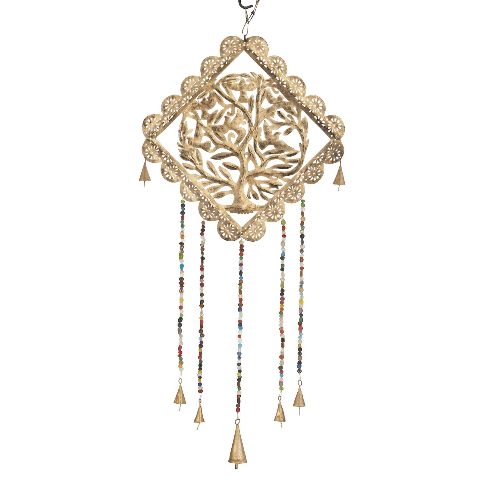 29&#x22; Gold Metal Tree Eclectic Windchime