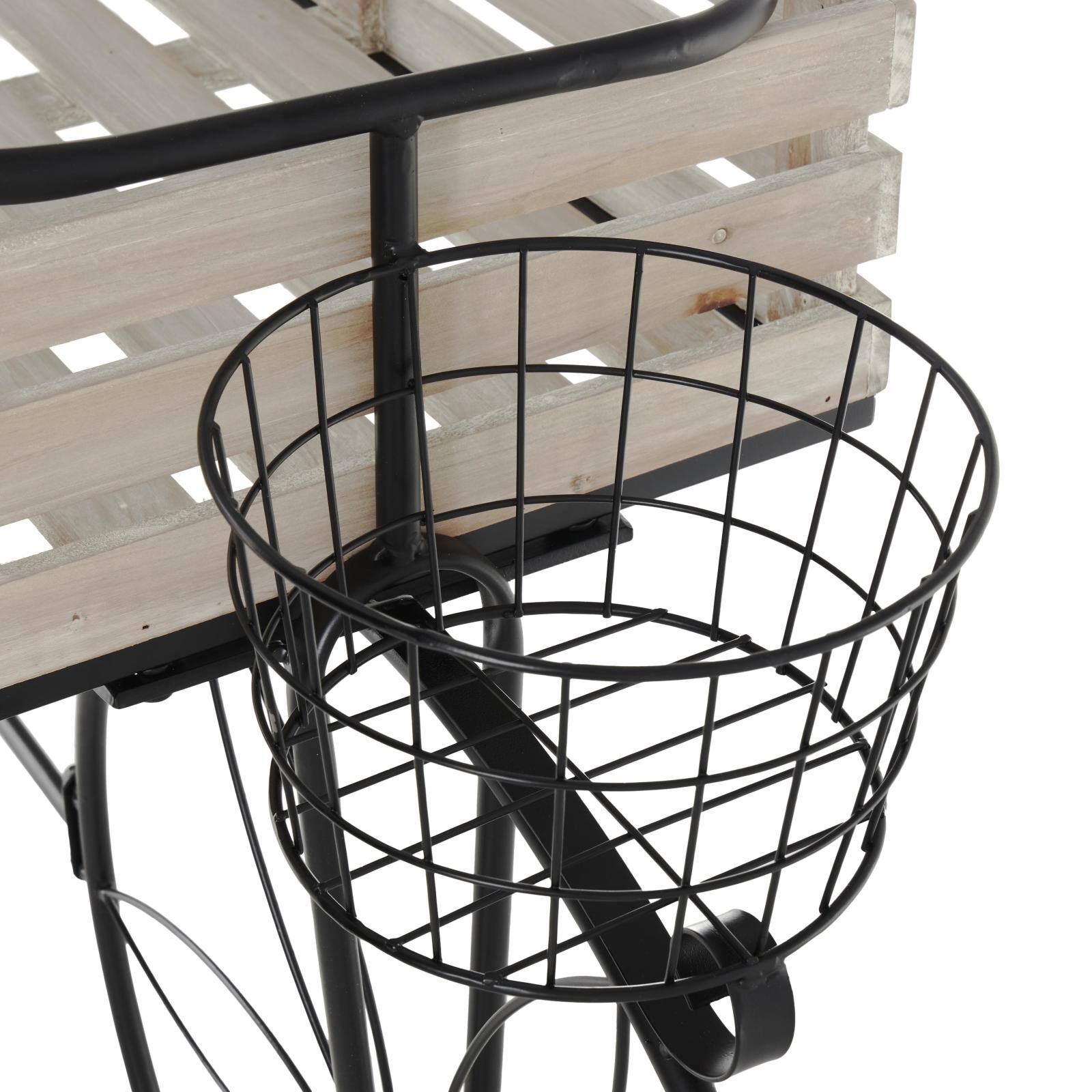 56" Cream Metal Floral Plantstand