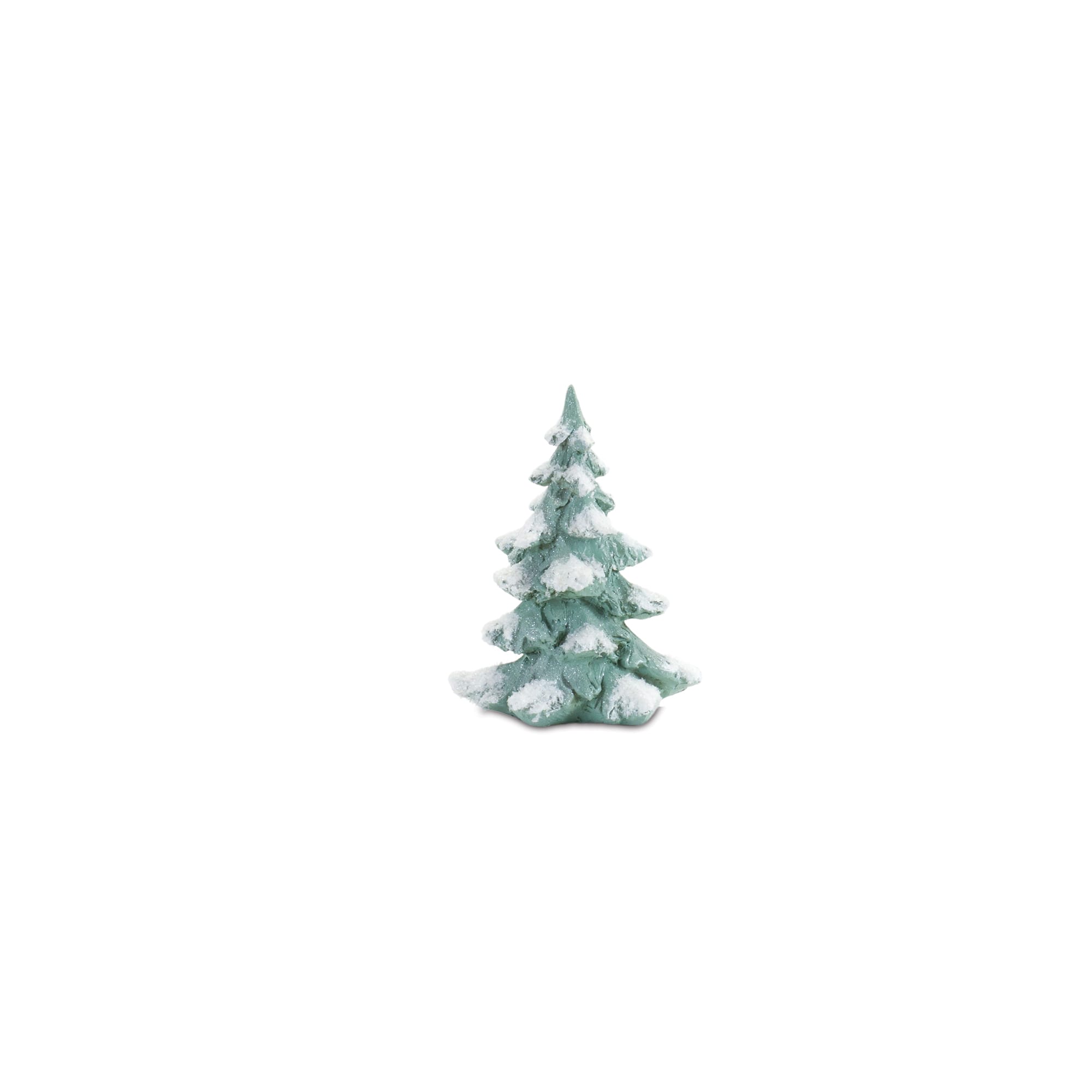 Flocked Seafoam Pine Tree with Carved Design Set