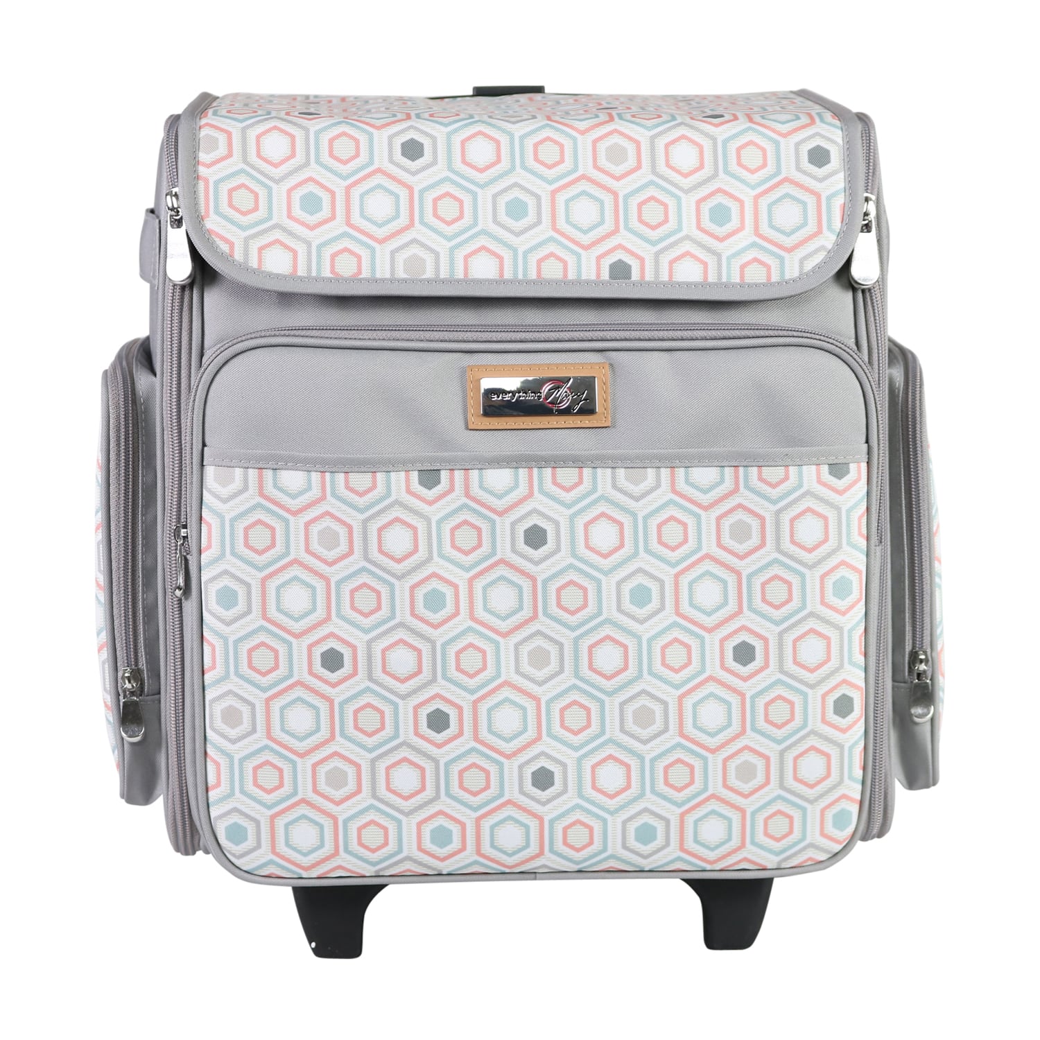 Everything Mary Gray Hexagon Rolling Scrapbook Storage Tote