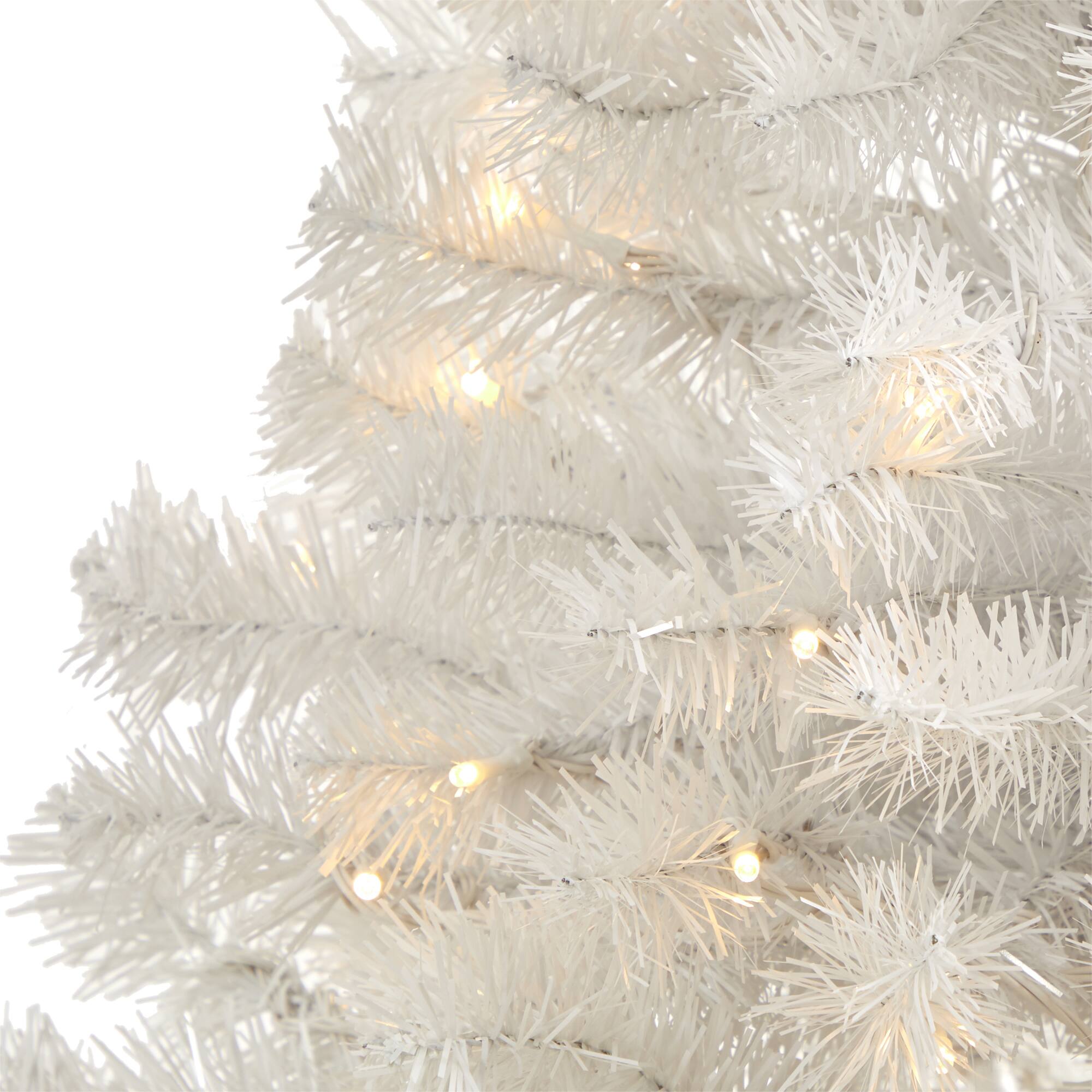 4ft. Pre-Lit White Artificial Christmas Tree, Clear LED Lights