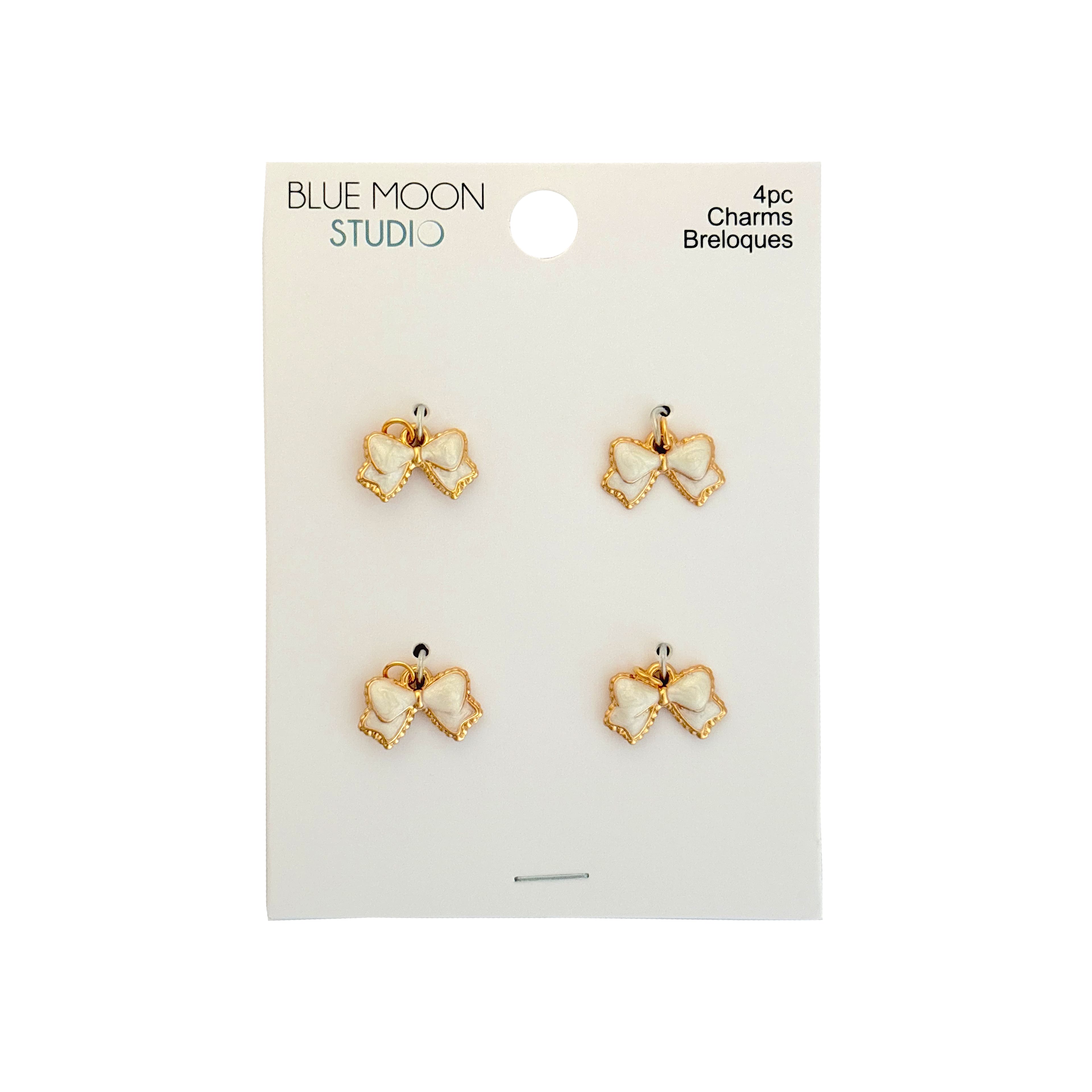 Blue Moon Studio&#x2122; White Metal Bow Charms, 4ct.