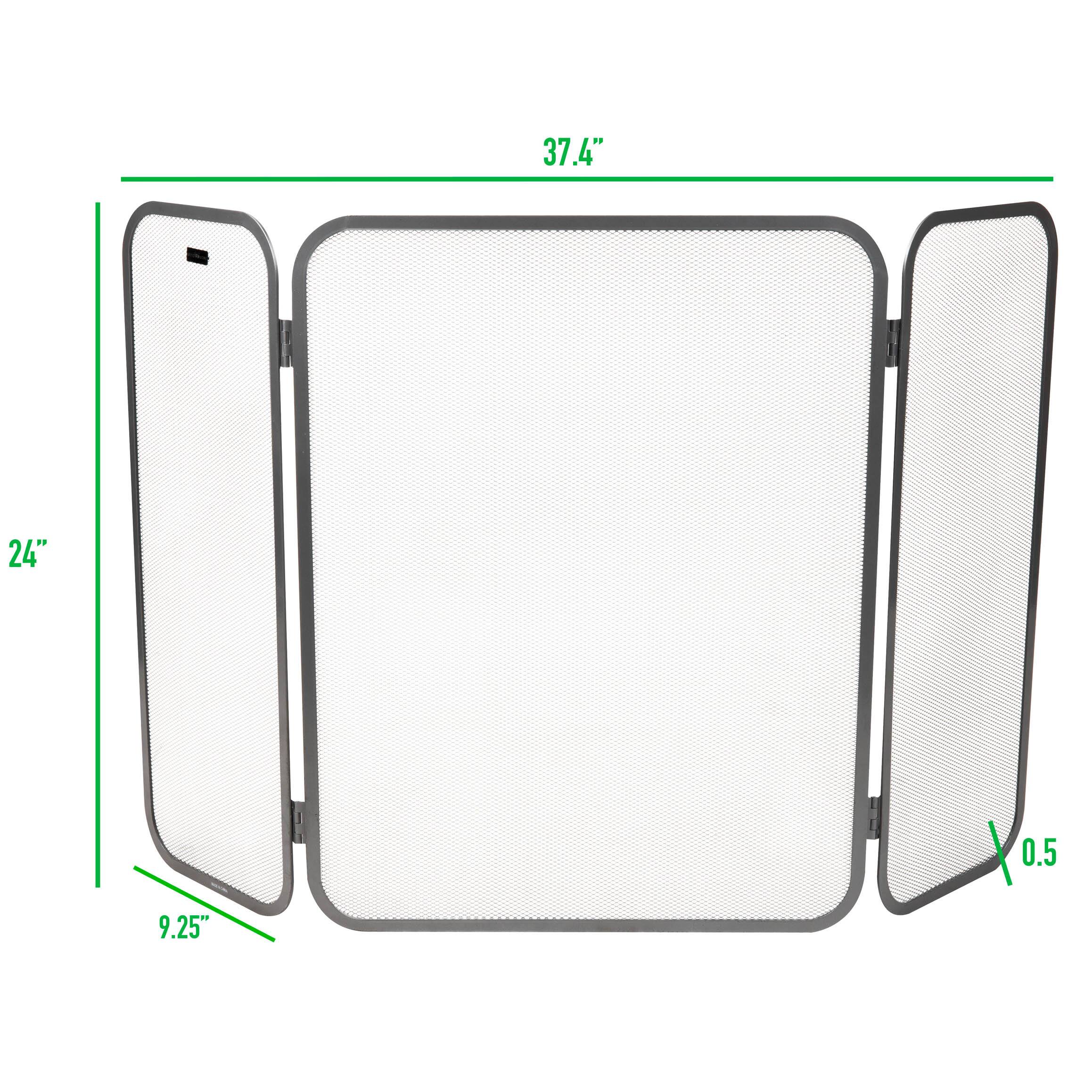 Mind Reader 3-Section Hinged Folding Mesh Paneled Fireplace Protector Screen