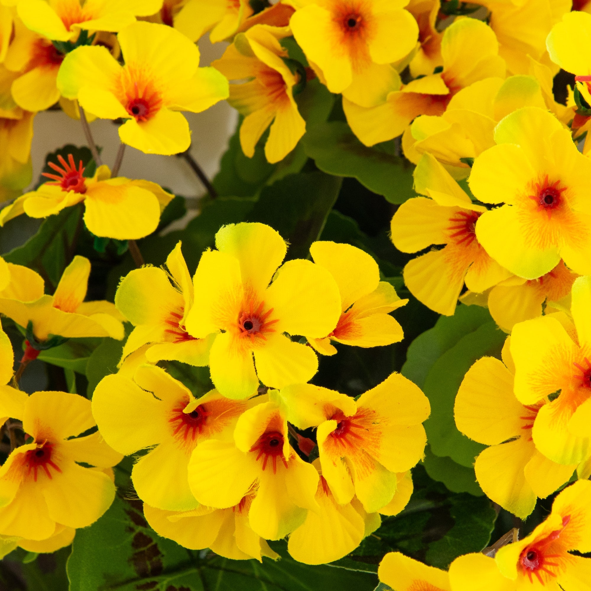 19" UV Resistant Artificial Geranium Bush (Indoor/Outdoor) - Set of 3