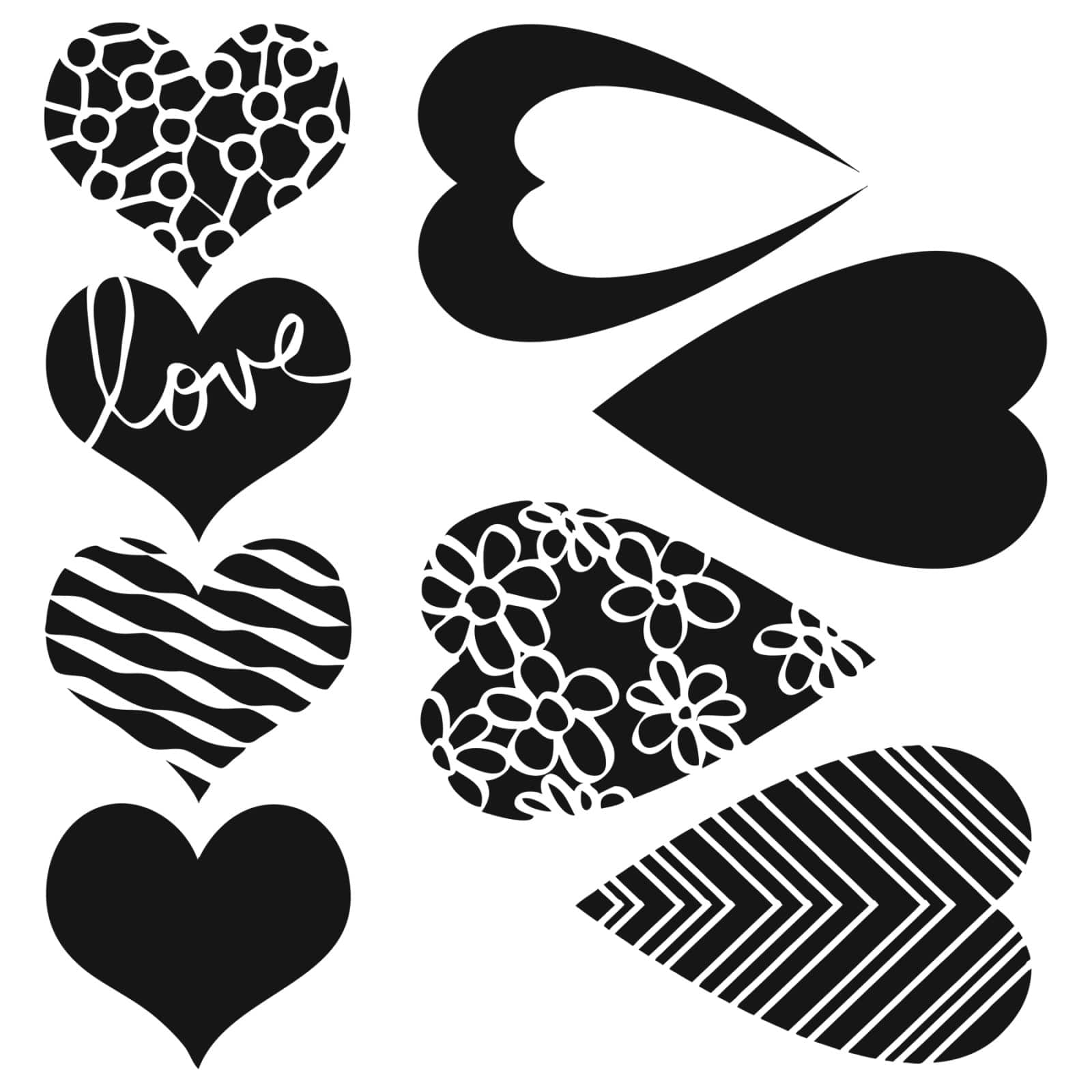  9 Pieces Valentine's Day Heart Stencils Reusable Love Heart  Stencil Template Plastic Heart Stencils for Painting on Wood Wall Canvas  Greeting Card Home Decor DIY Crafts : Arts, Crafts & Sewing