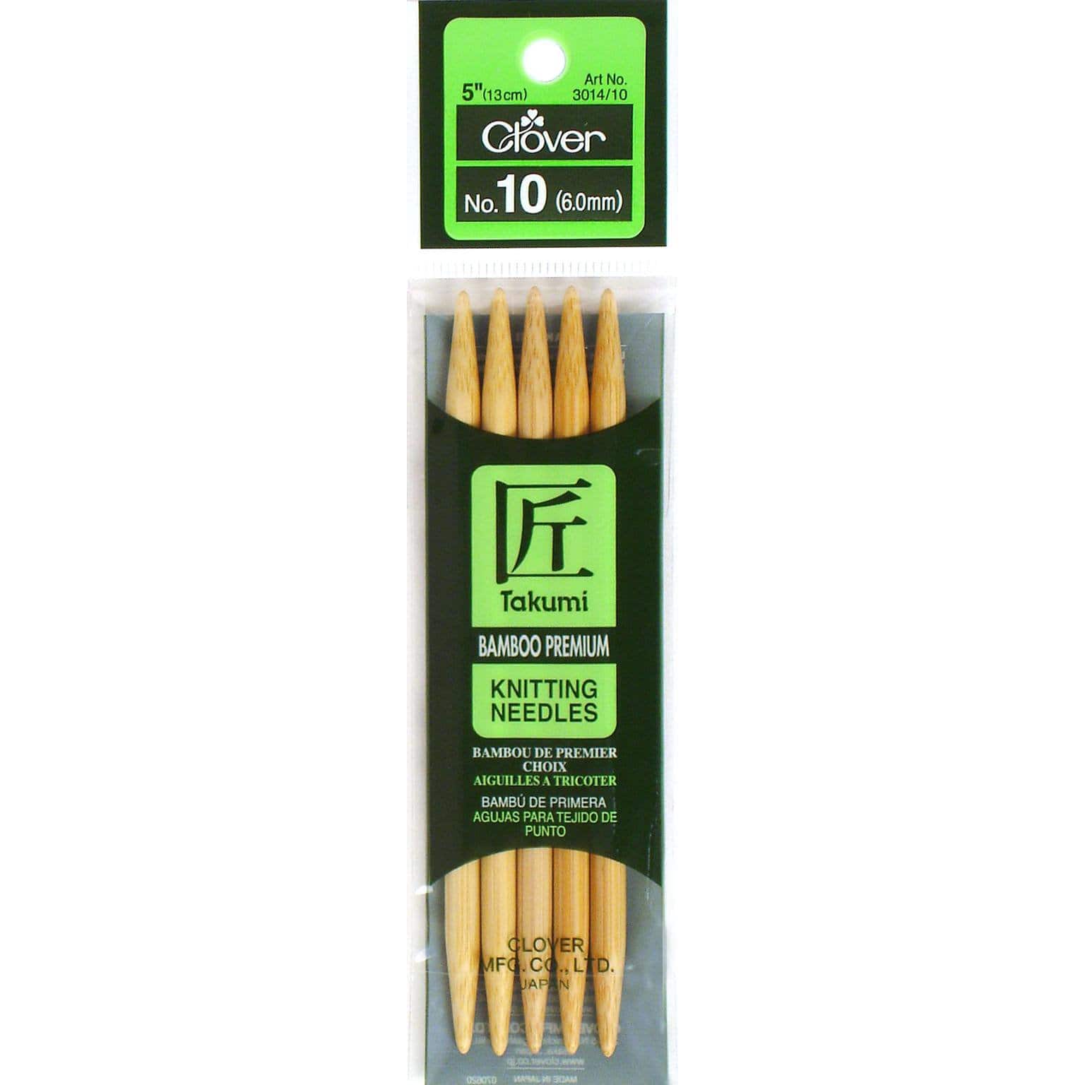 Clover Takumi® 5" Bamboo Double Pointed Knitting Needles