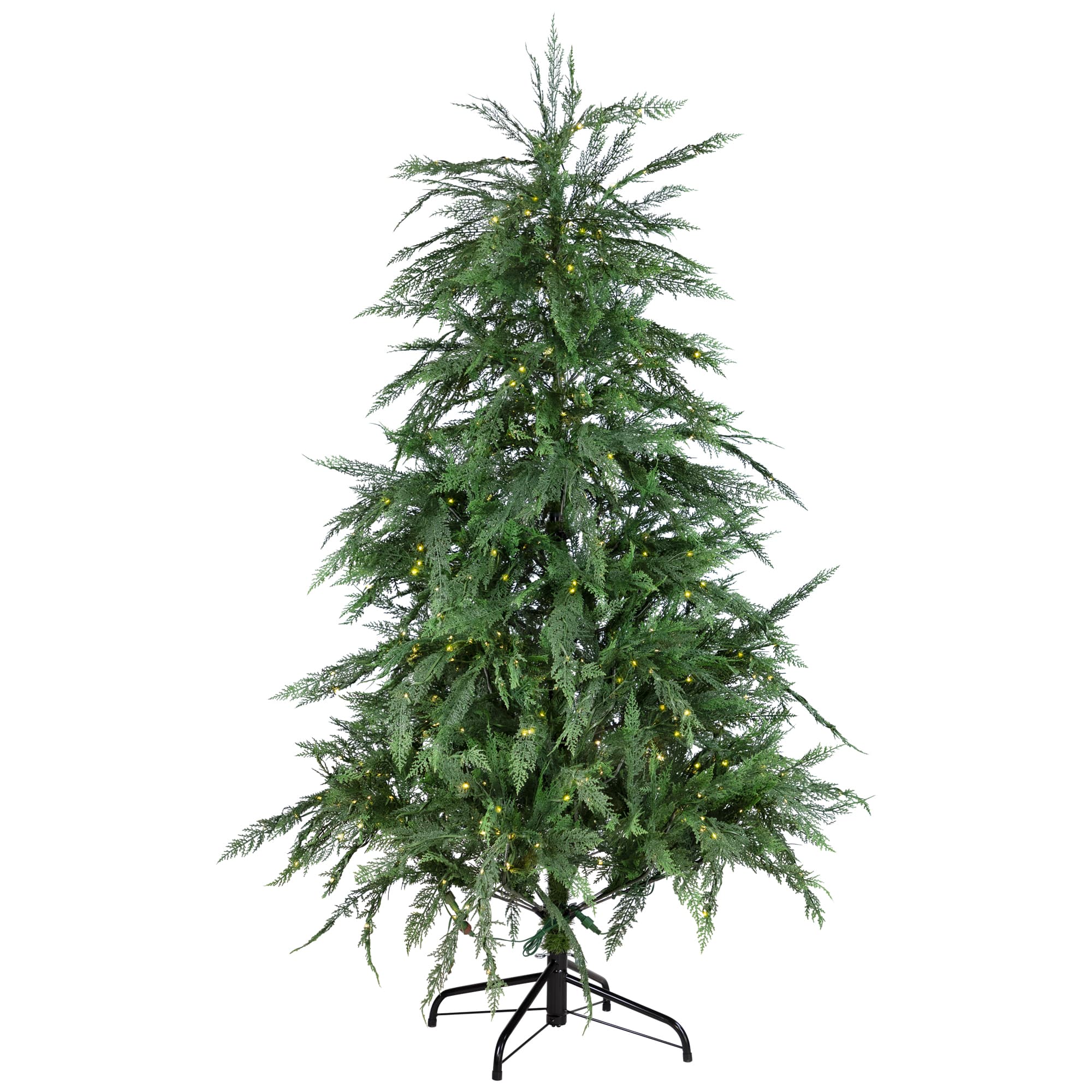 7.5ft. Pre-Lit Weeping Cedar IPT Artificial Christmas Tree, Dual Color LED Lights