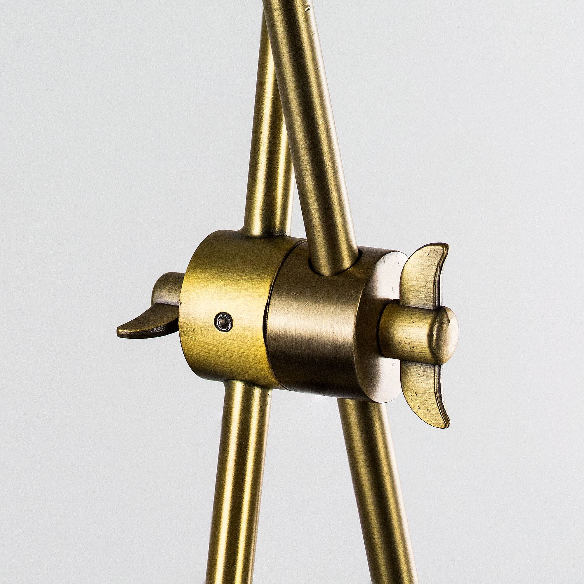 23" Modern Industrial Stylish Bronze Brass Metal Task Lamp with White Marble Base