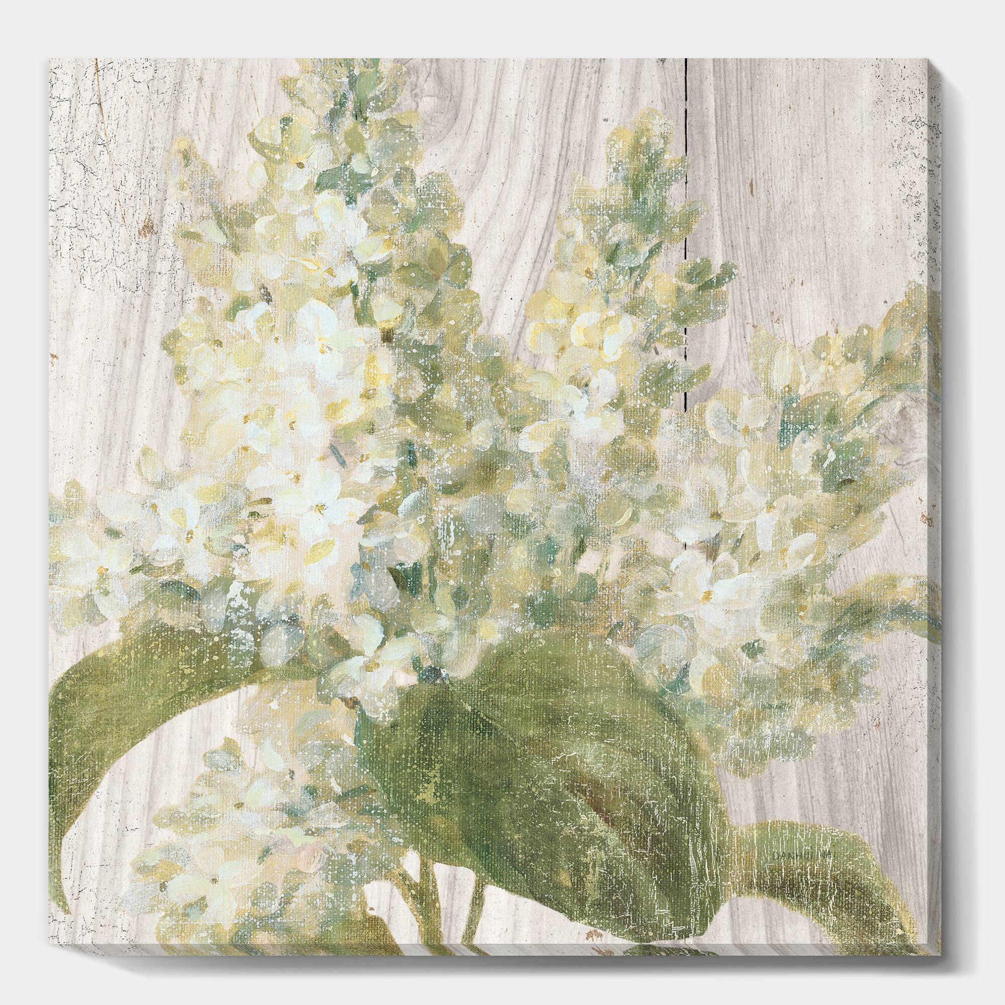 Designart - Goauche Green Flower II