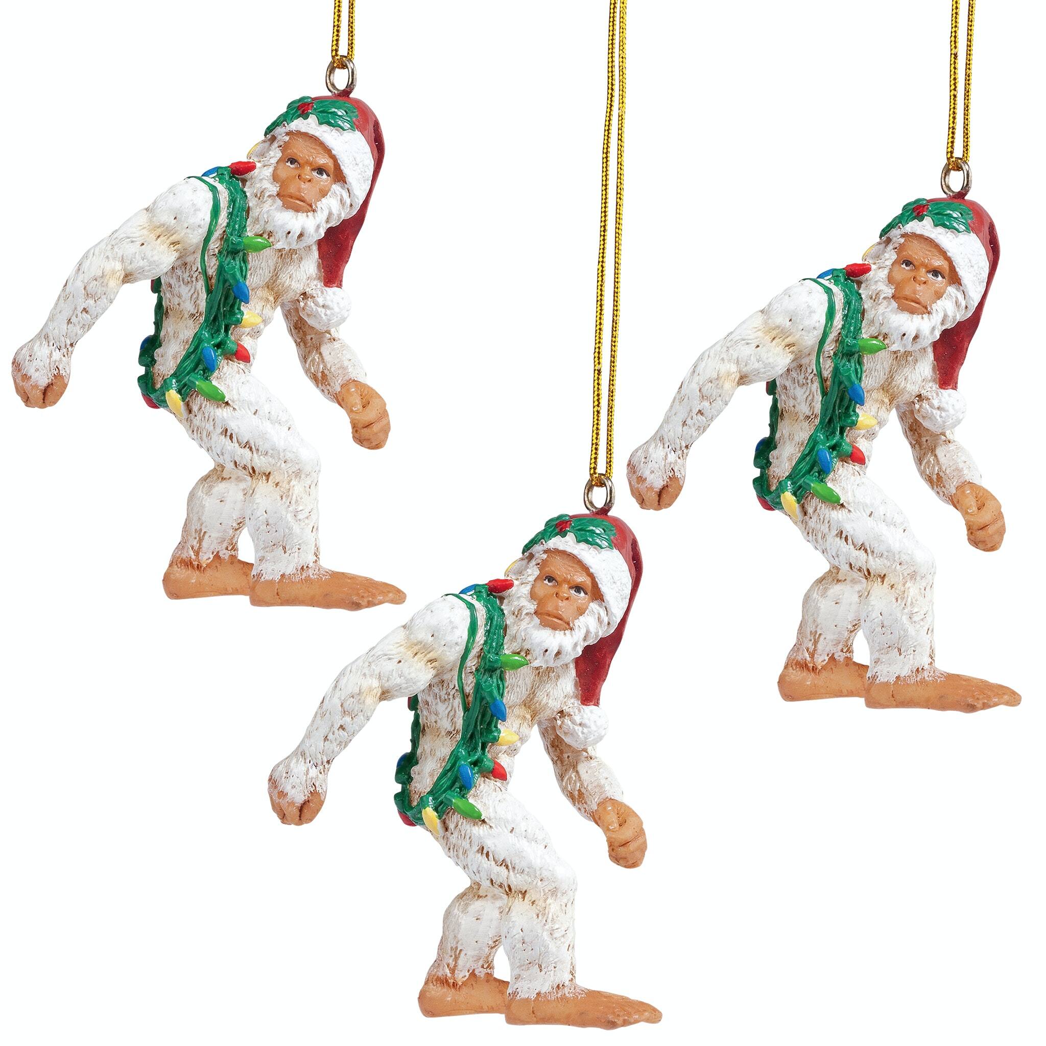 Design Toscano Bigfoot the Abominable Snowman Yeti Ornaments, 3ct.