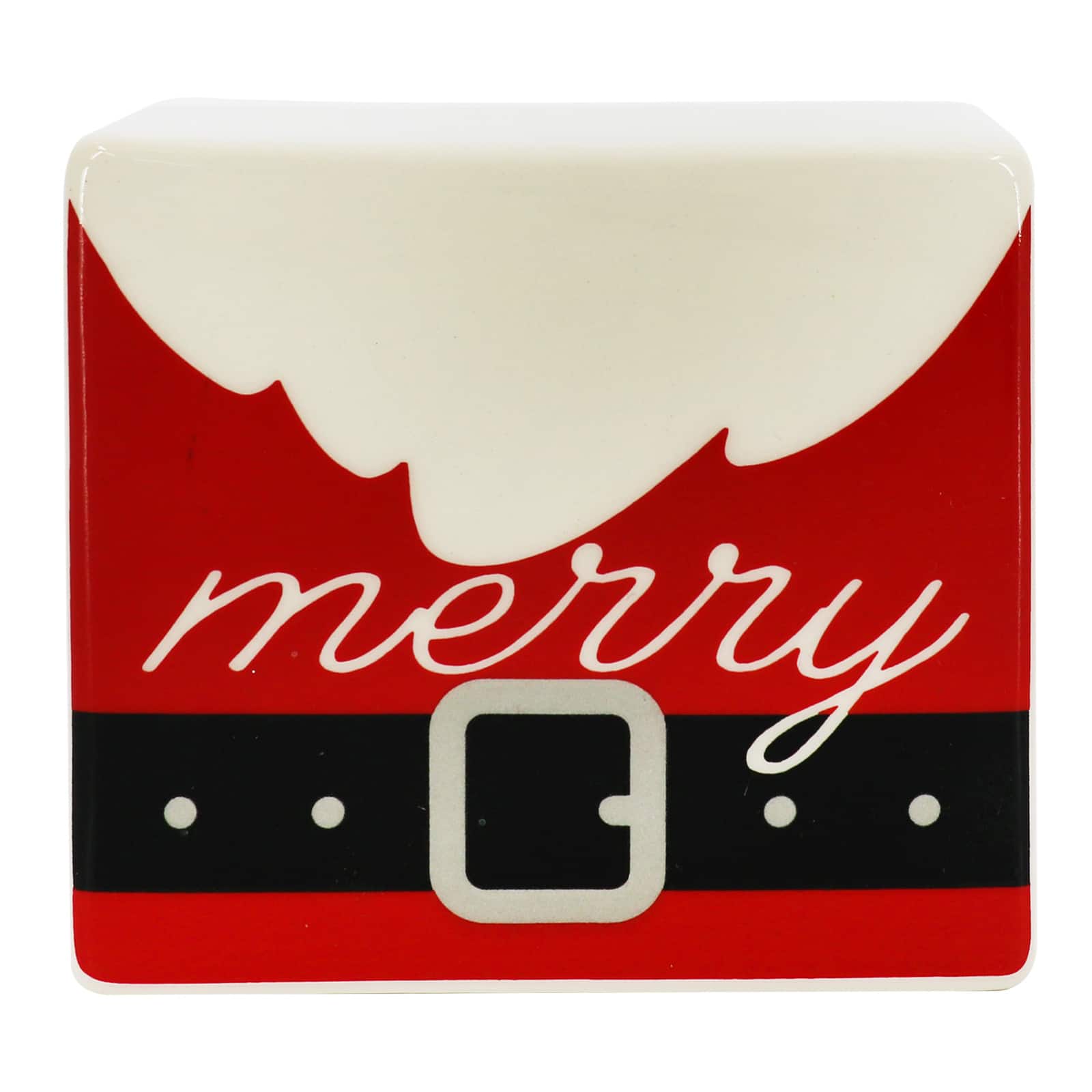 4.25&#x22; Merry Santa Belt Ceramic Tabletop D&#xE9;cor by Ashland&#xAE;