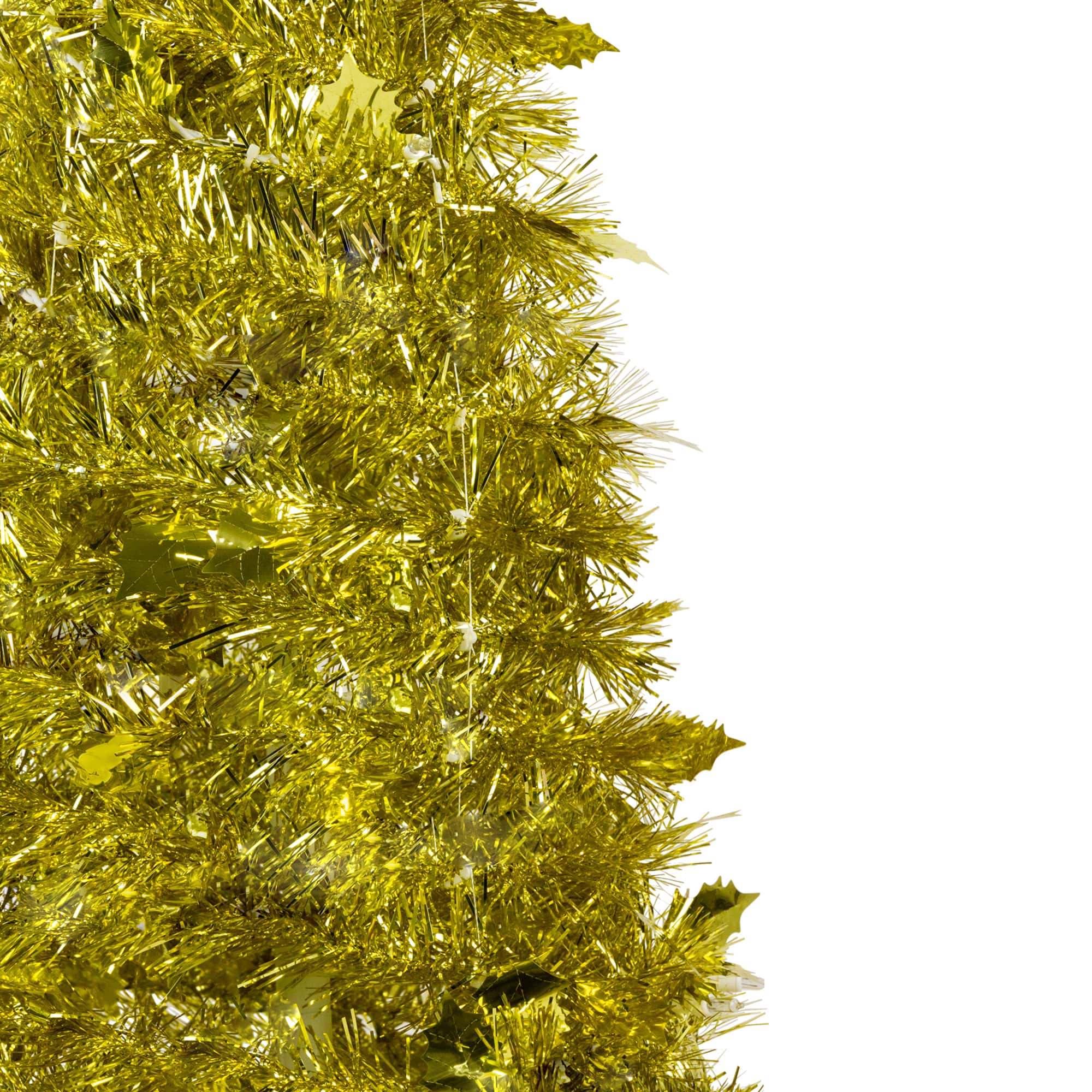 4 ft. Unlit Gold Tinsel Pop-Up Artificial Christmas Tree