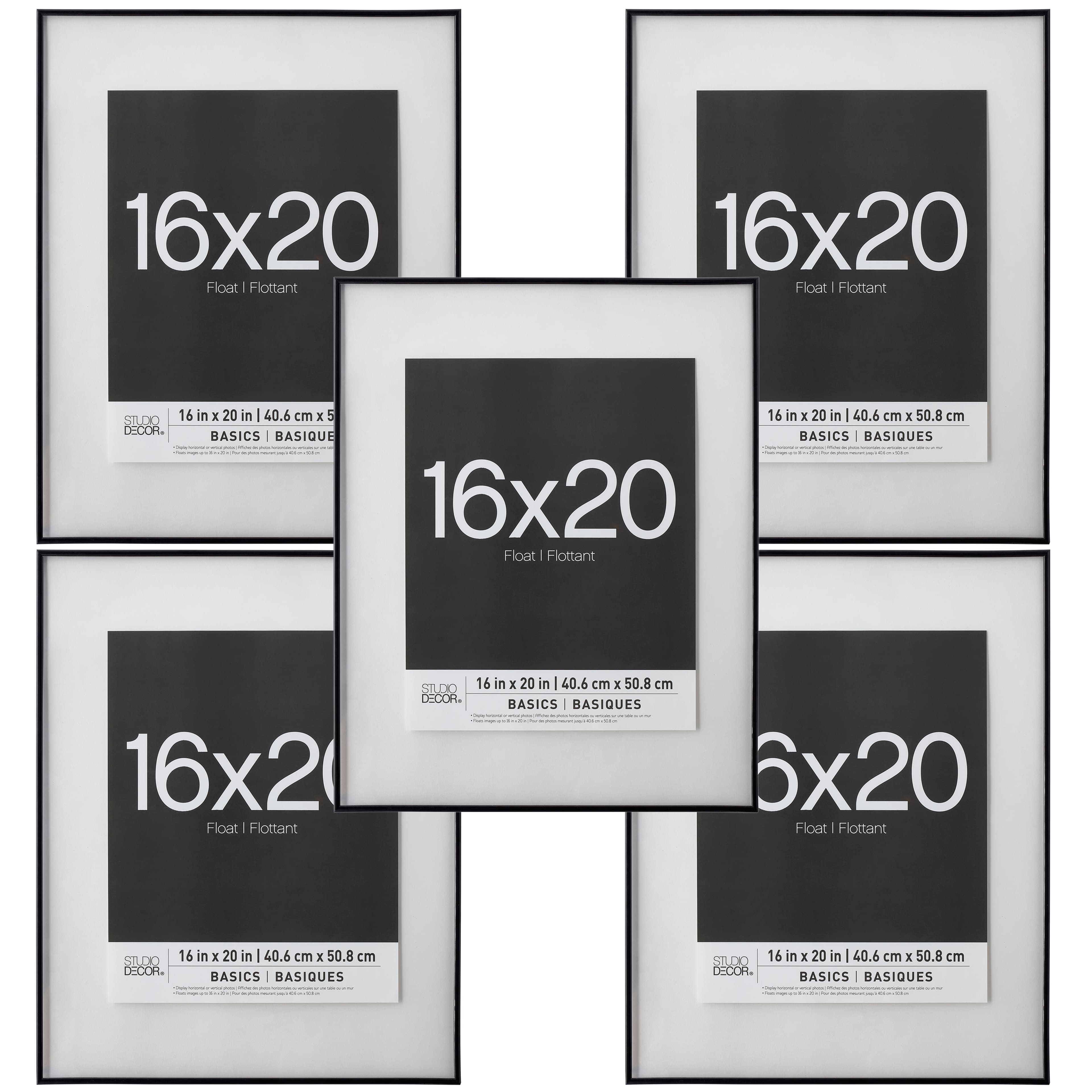 5 Pack: Black Thin 16" x 20" Float Frame, Basics by Studio Décor®
