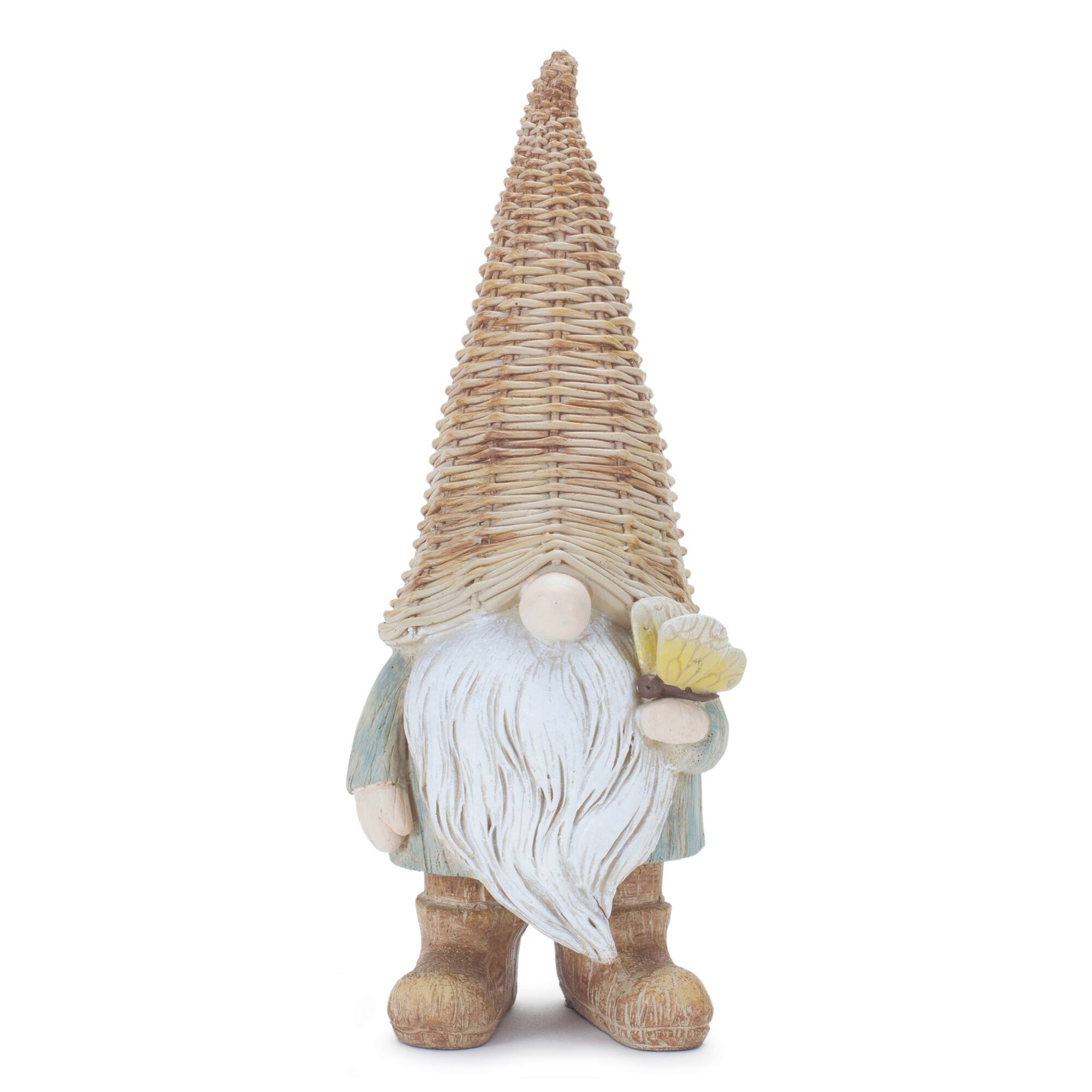 9" Wicker Gnome Figurine Set