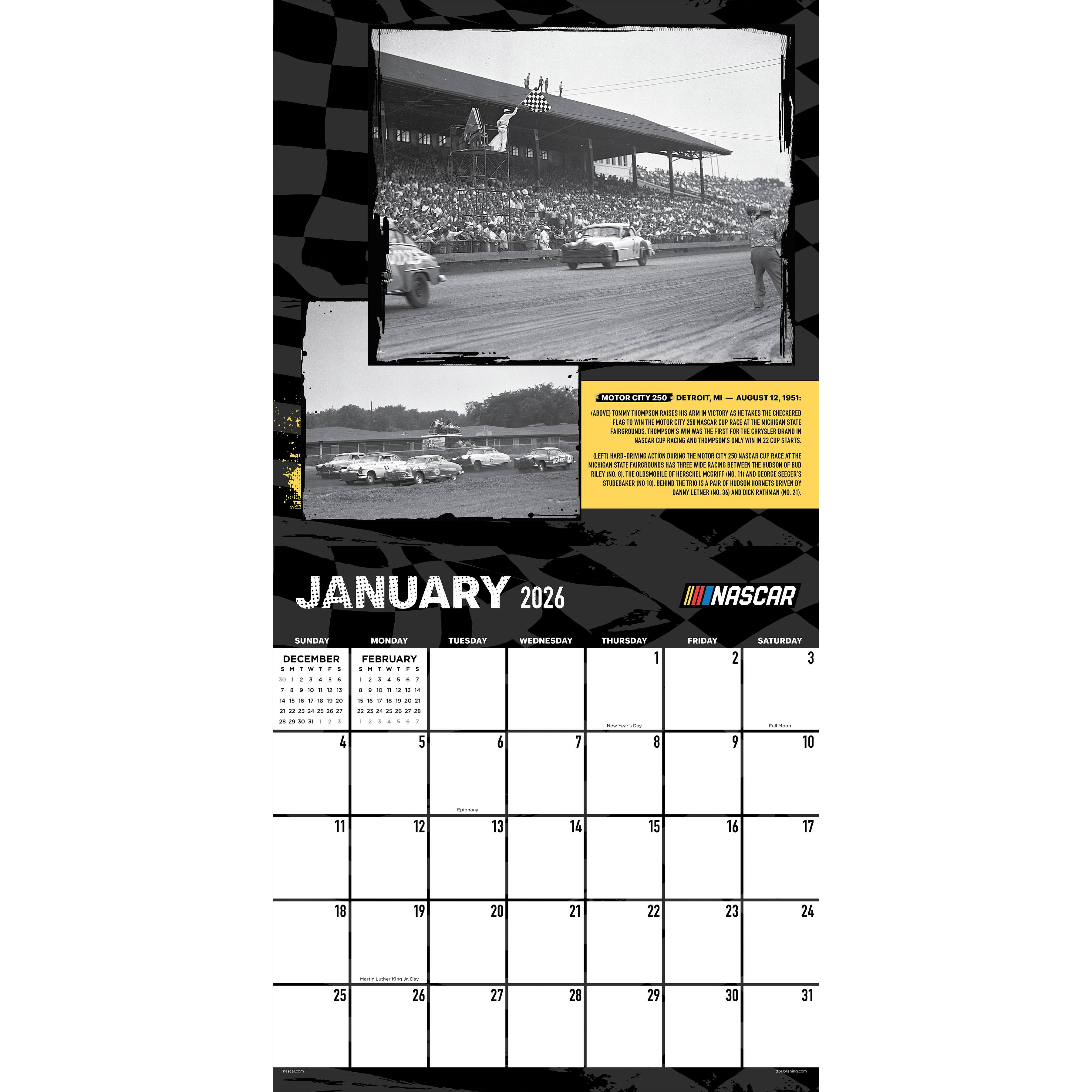 2026 Nascar Greatest Races Wall Calendar