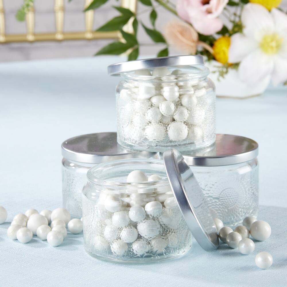 Kate Aspen® Garden Blooms Clear Glass Tea Light Holder, 4ct.