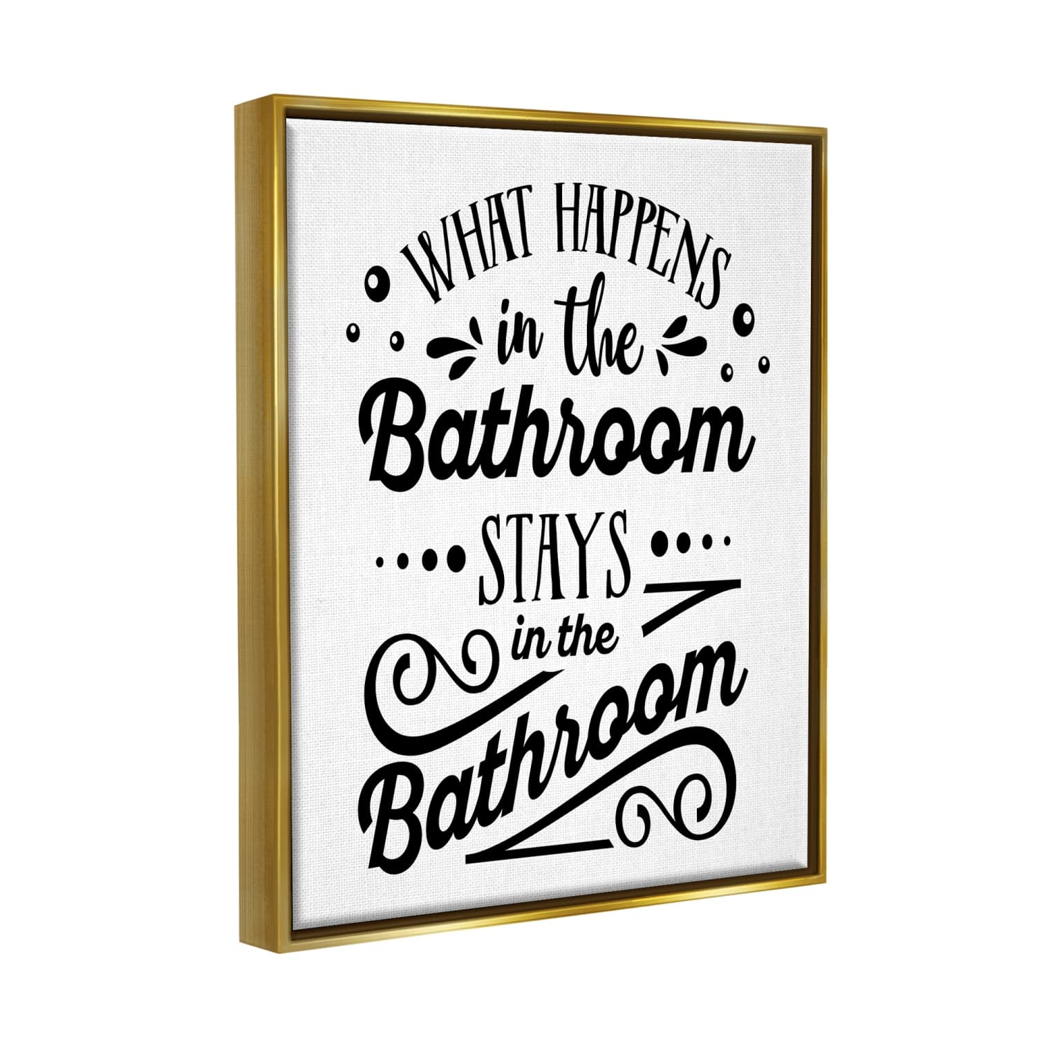 Stupell Industries What Happens In Bathroom Silly Decorated Typography Floater Framed Art