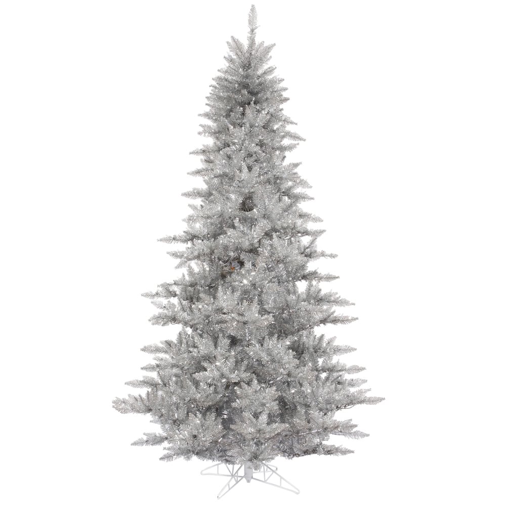 3ft. Unlit Silver Tinsel Fir Artificial Christmas Tree