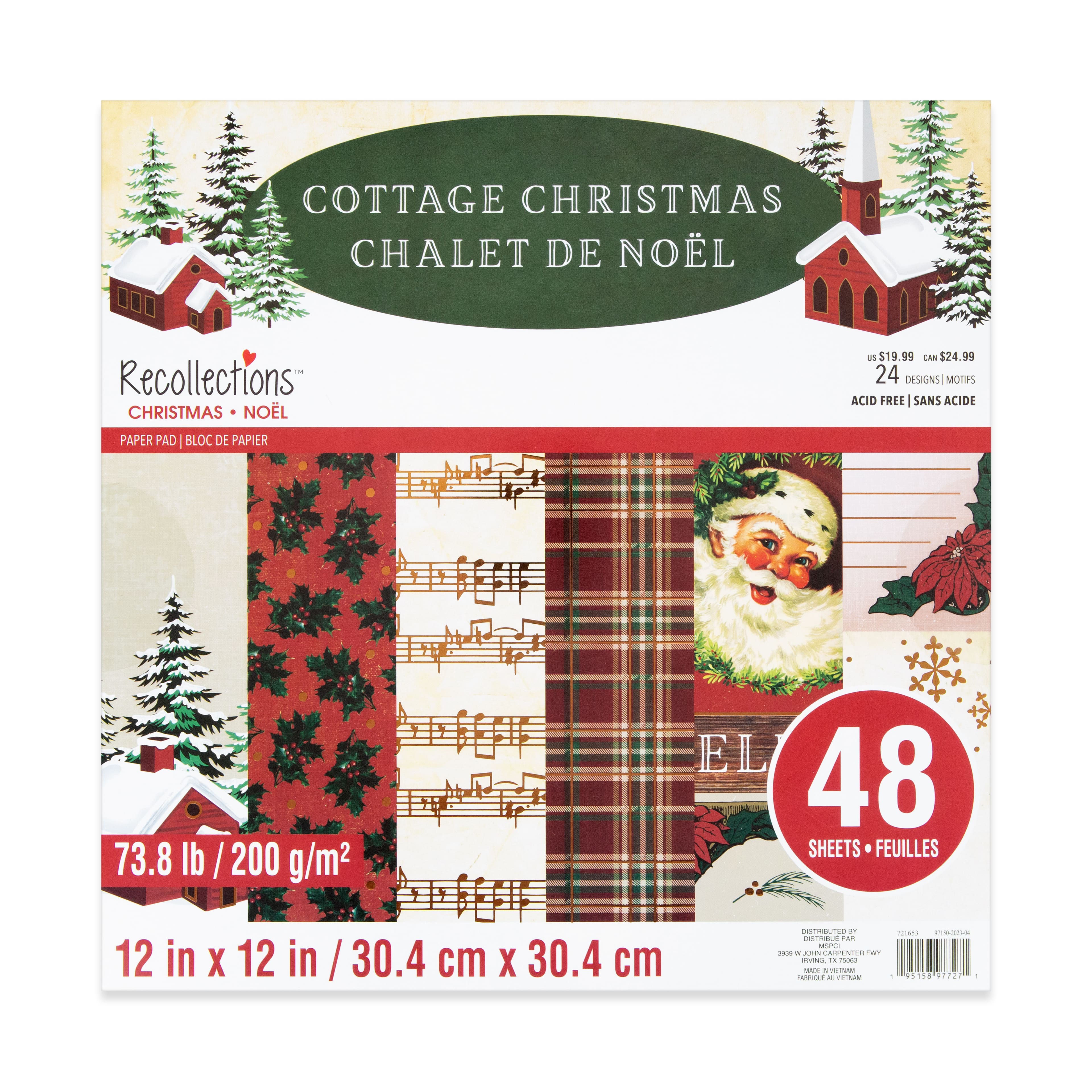 Peaceful Christmas Flora: Peaceful Stems 12x12 Patterned Paper