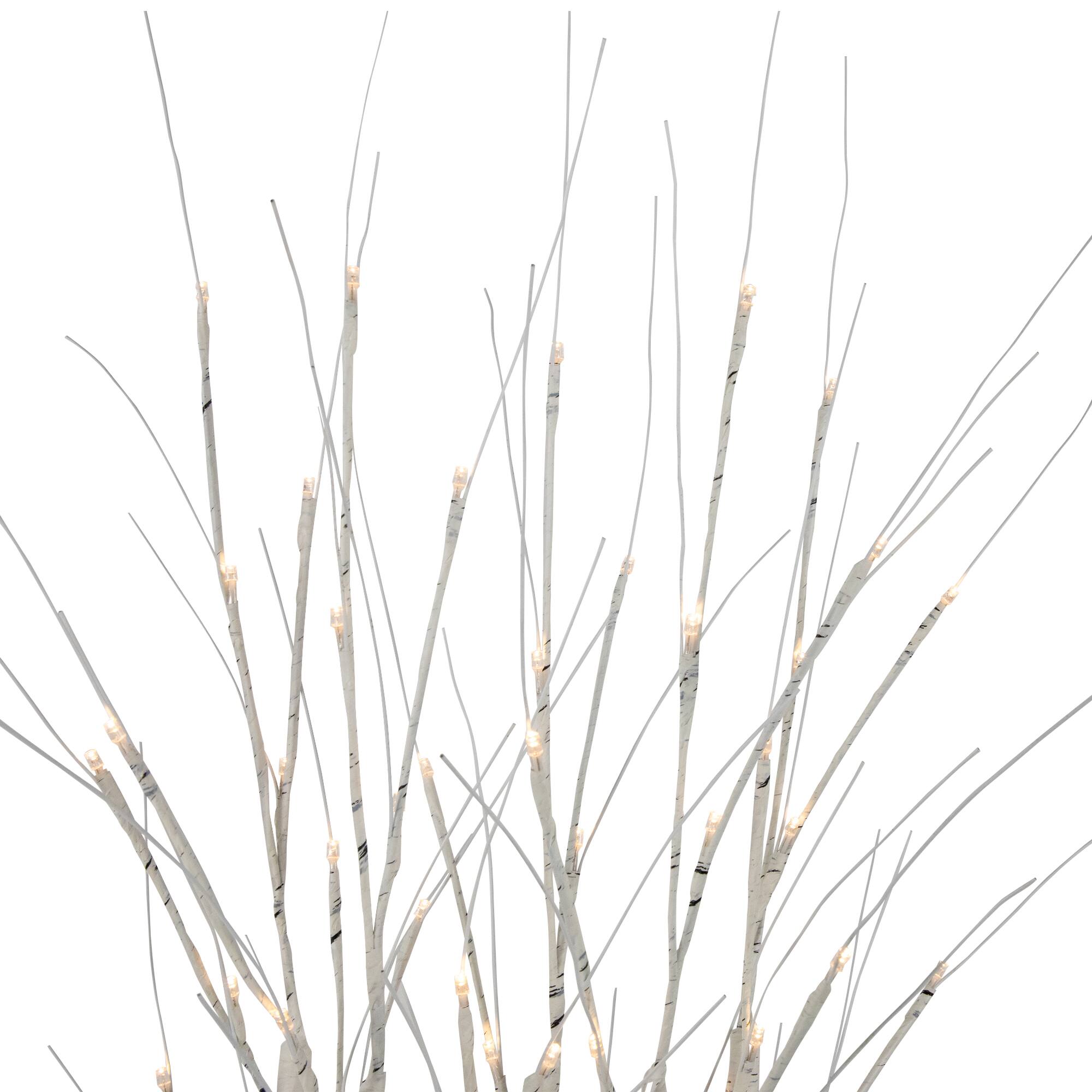 4ft. Pre-Lit White Birch Twig Tree Cluster Christmas Decoration, Warm White LED Lights