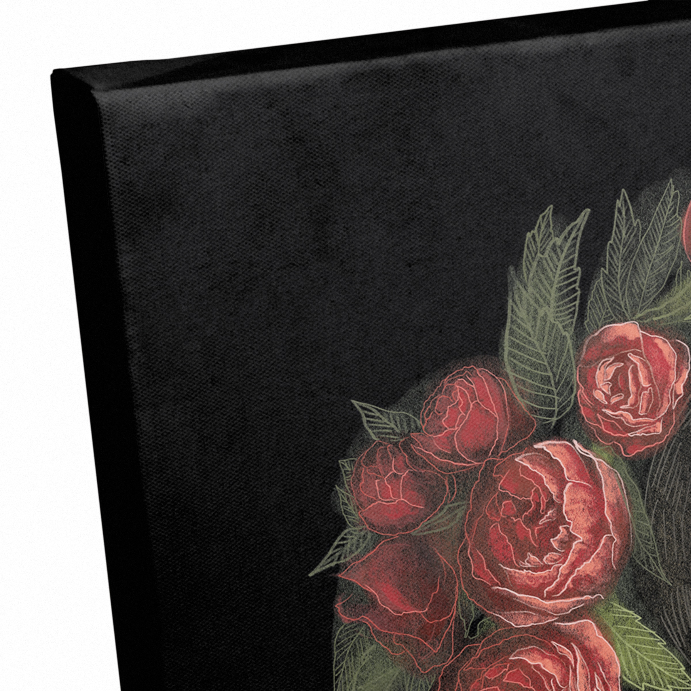 Skeleton Wrapped in Roses Canvas Wall Art