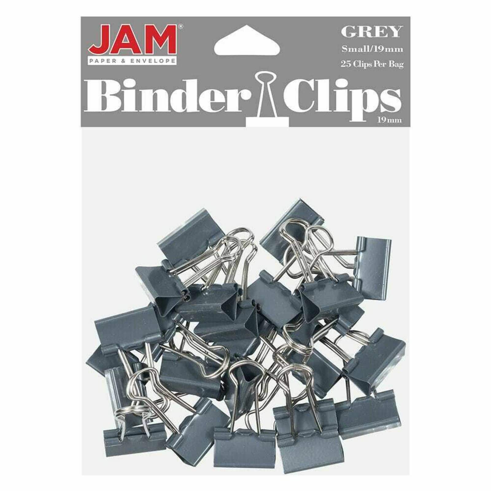JAM Paper 3/4" Gray Binder Clips, 50ct.