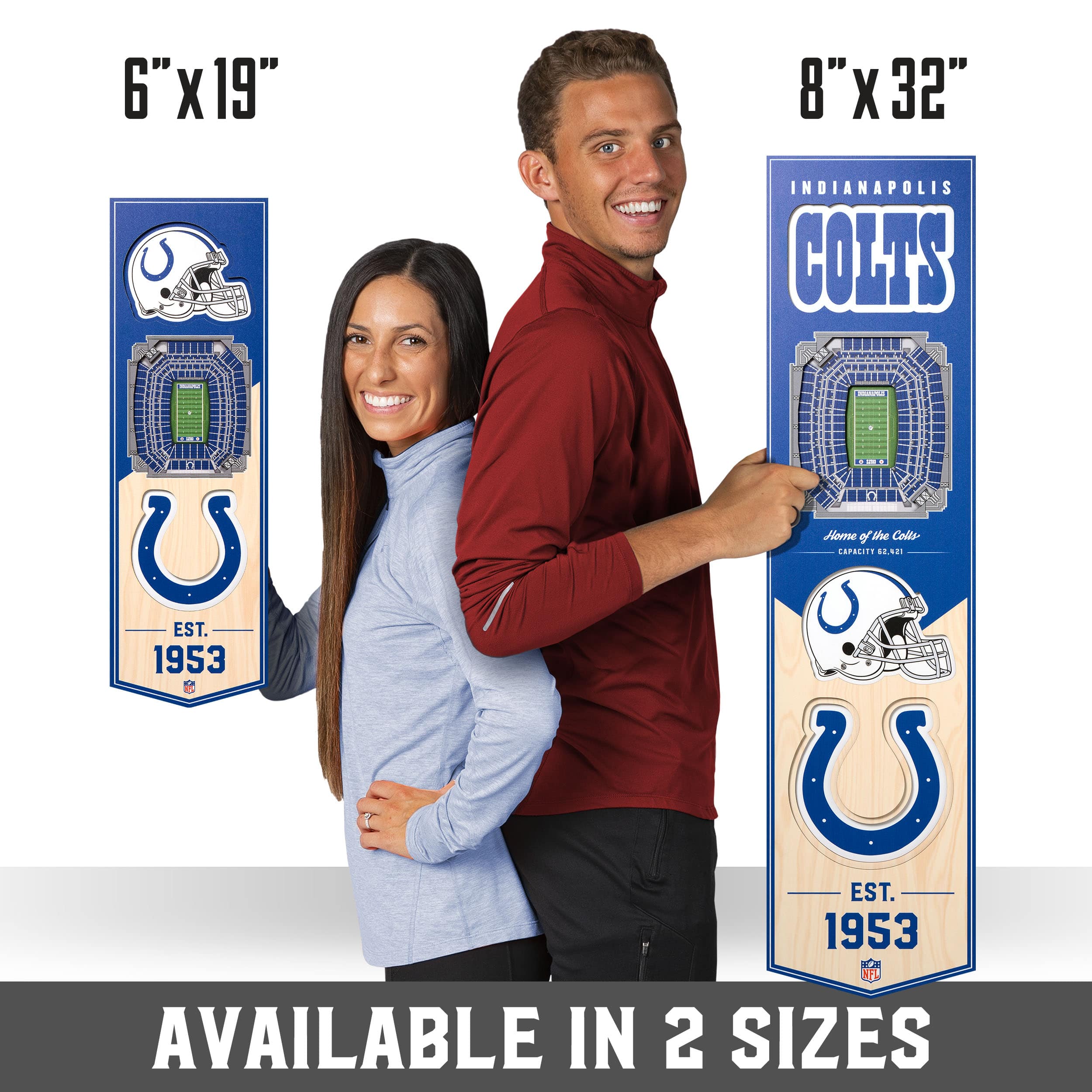 Indianapolis Colts 6'' x 19'' 3D StadiumView Banner