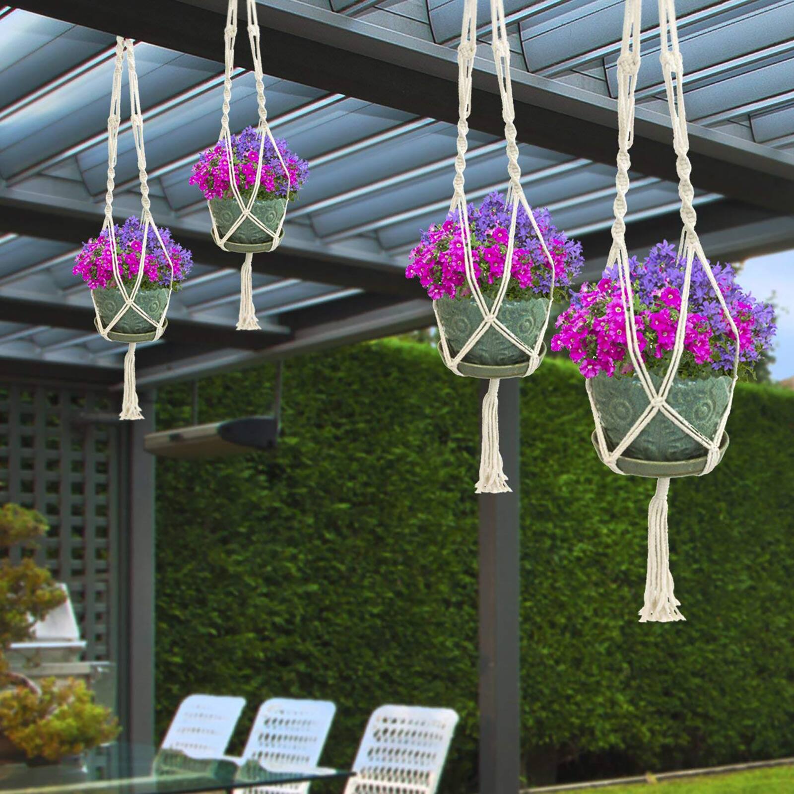 Sorbus 41&#x22; Macram&#xE9; Plant Hangers, 4ct.