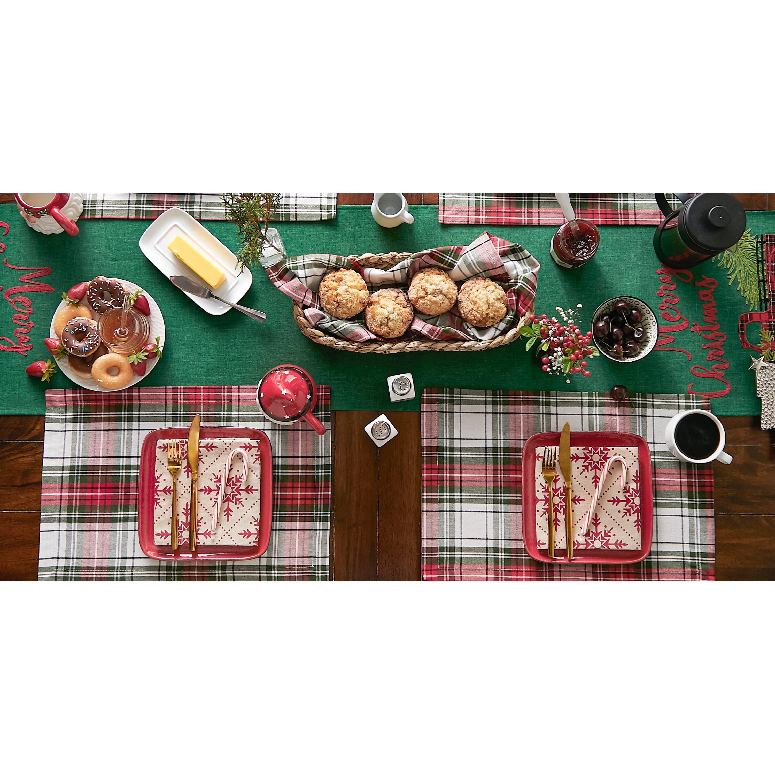 DII&#xAE; Christmas Plaid Placemats, 6ct.