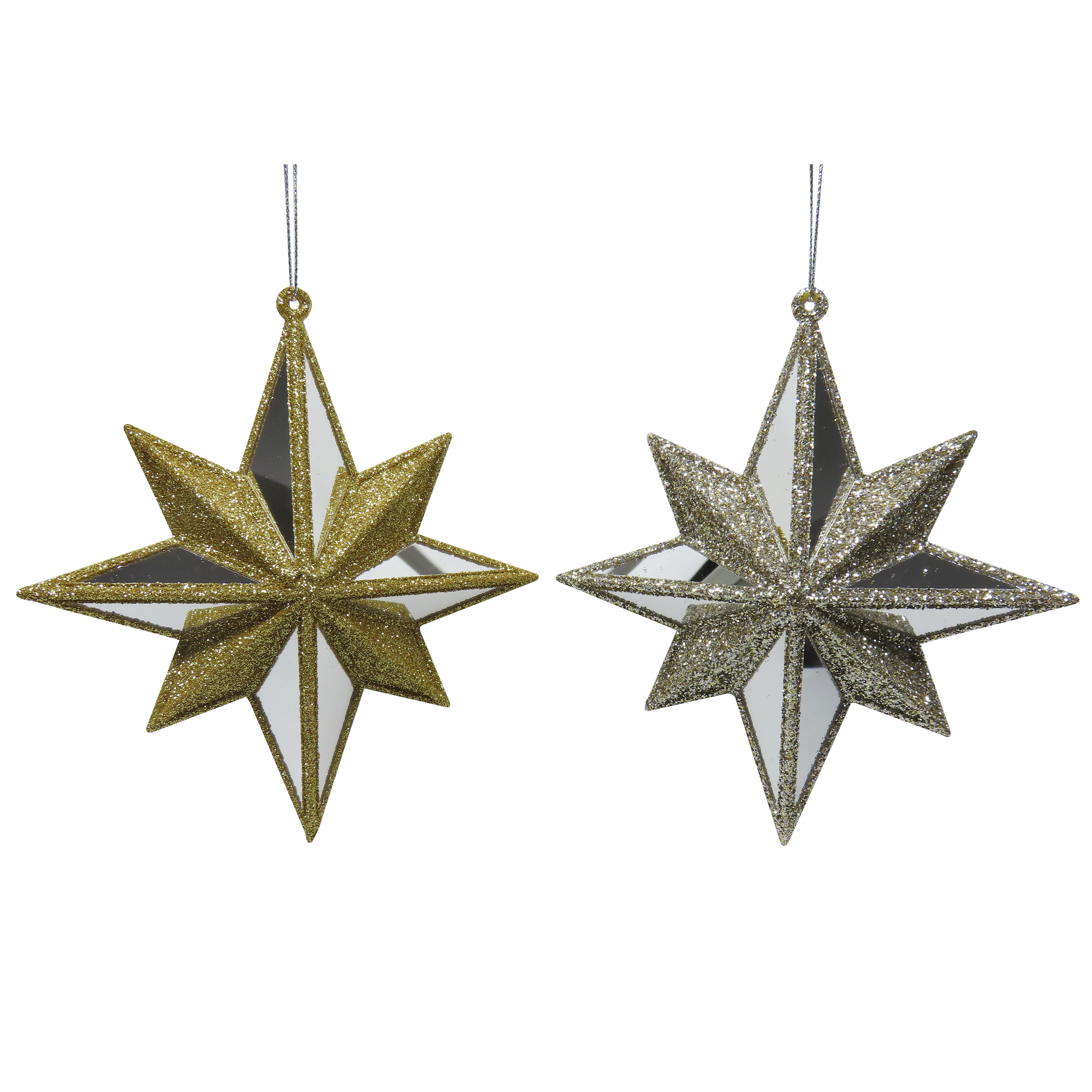 Assorted 6&#x22; Glitter Mirror Star Plastic Ornament, 1pc. by Ashland&#xAE;