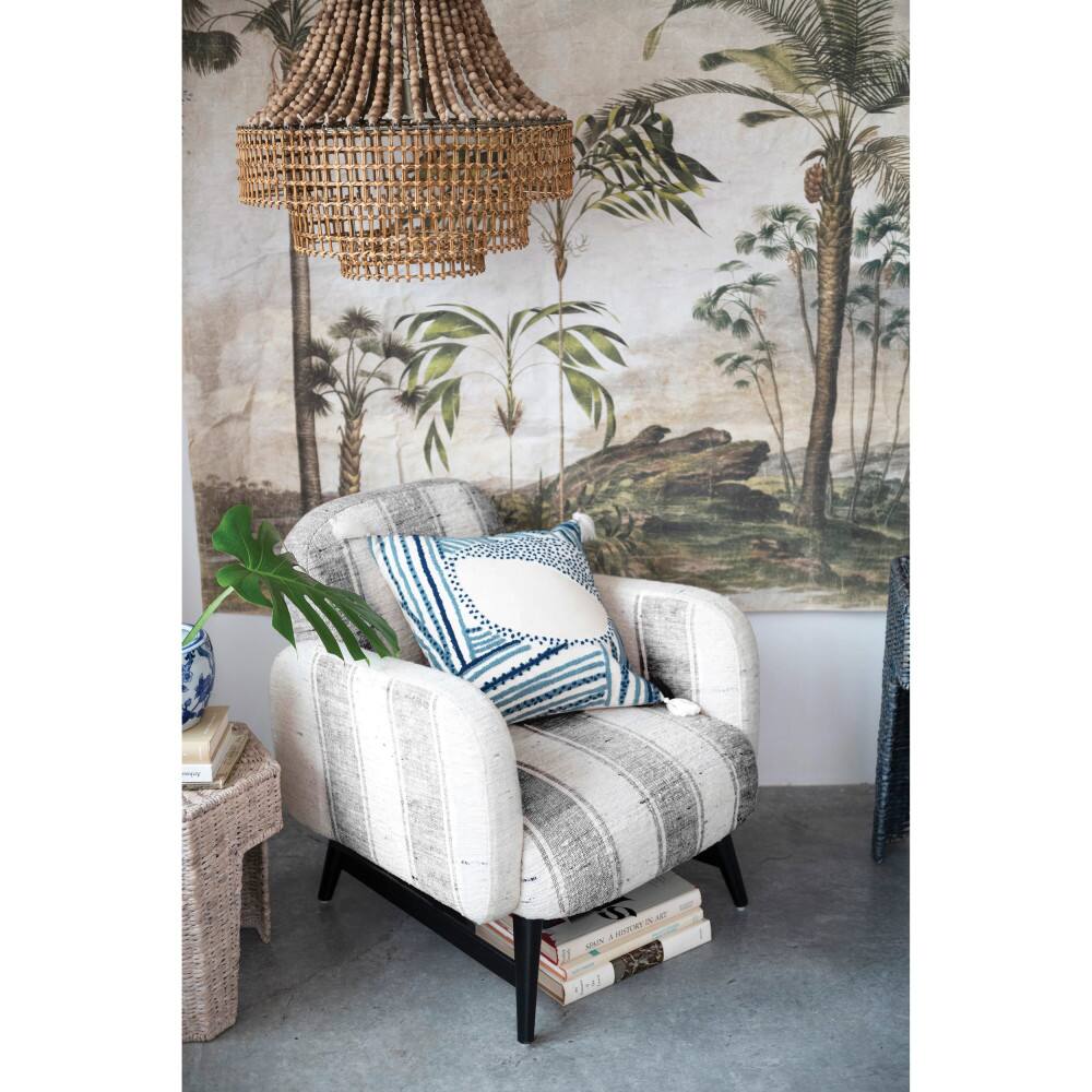 Hello Honey® 23.5" Metal, Rattan and Wood Bead Chandelier