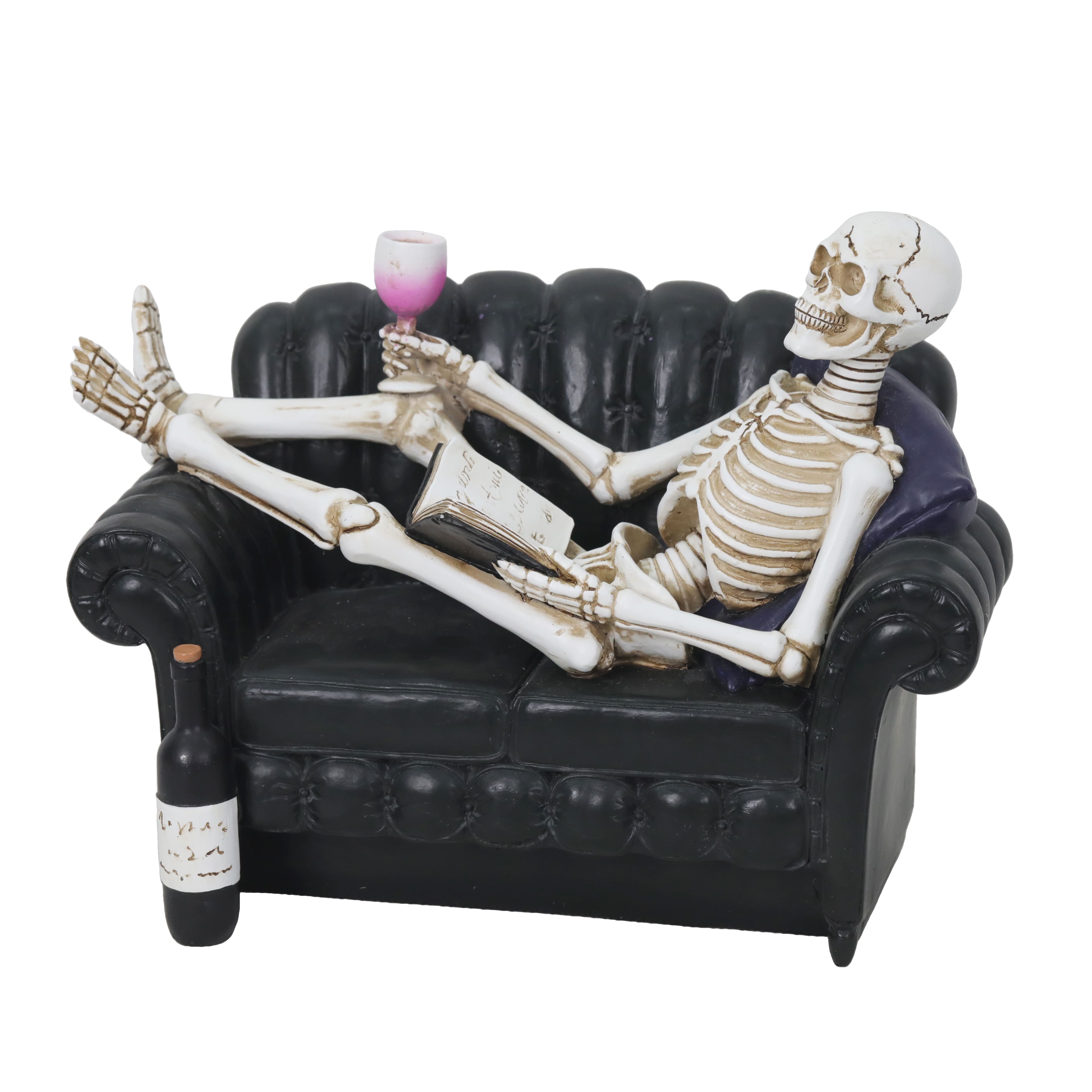 8.75&#x22; Skeleton Lounging with Drink Tabletop D&#xE9;cor by Ashland&#xAE;