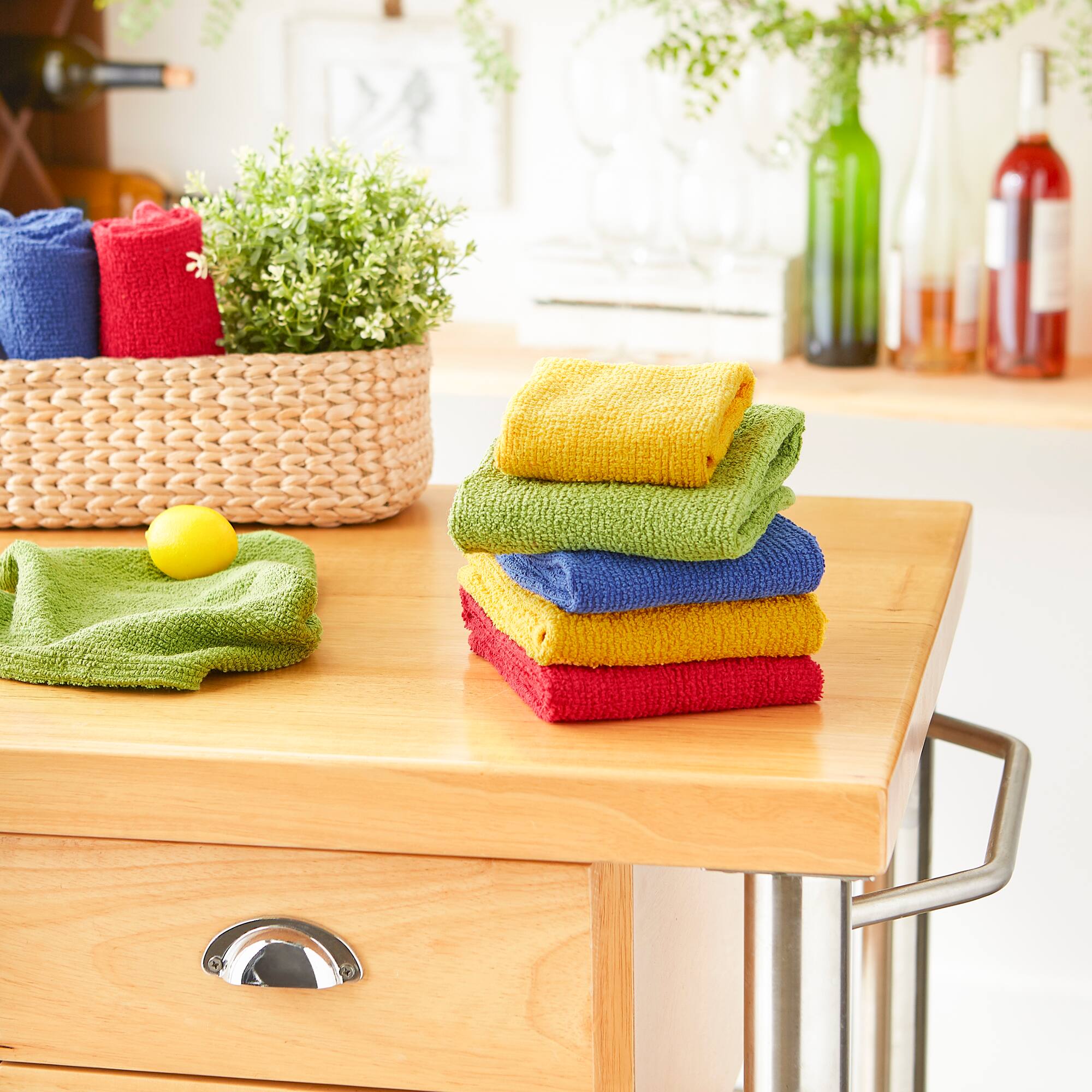 DII® Assorted Primary Bar Mop Dishtowel & Dishcloth (Set of 8)