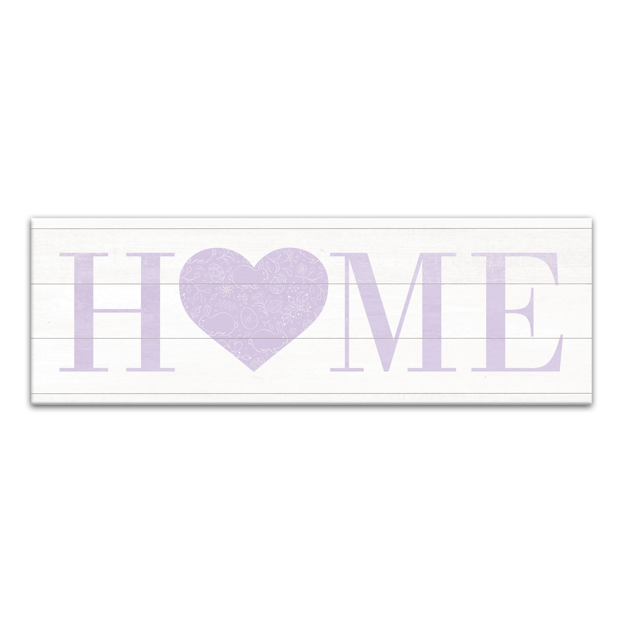 Home Heart Easter 12" x 36" Canvas Wall Art