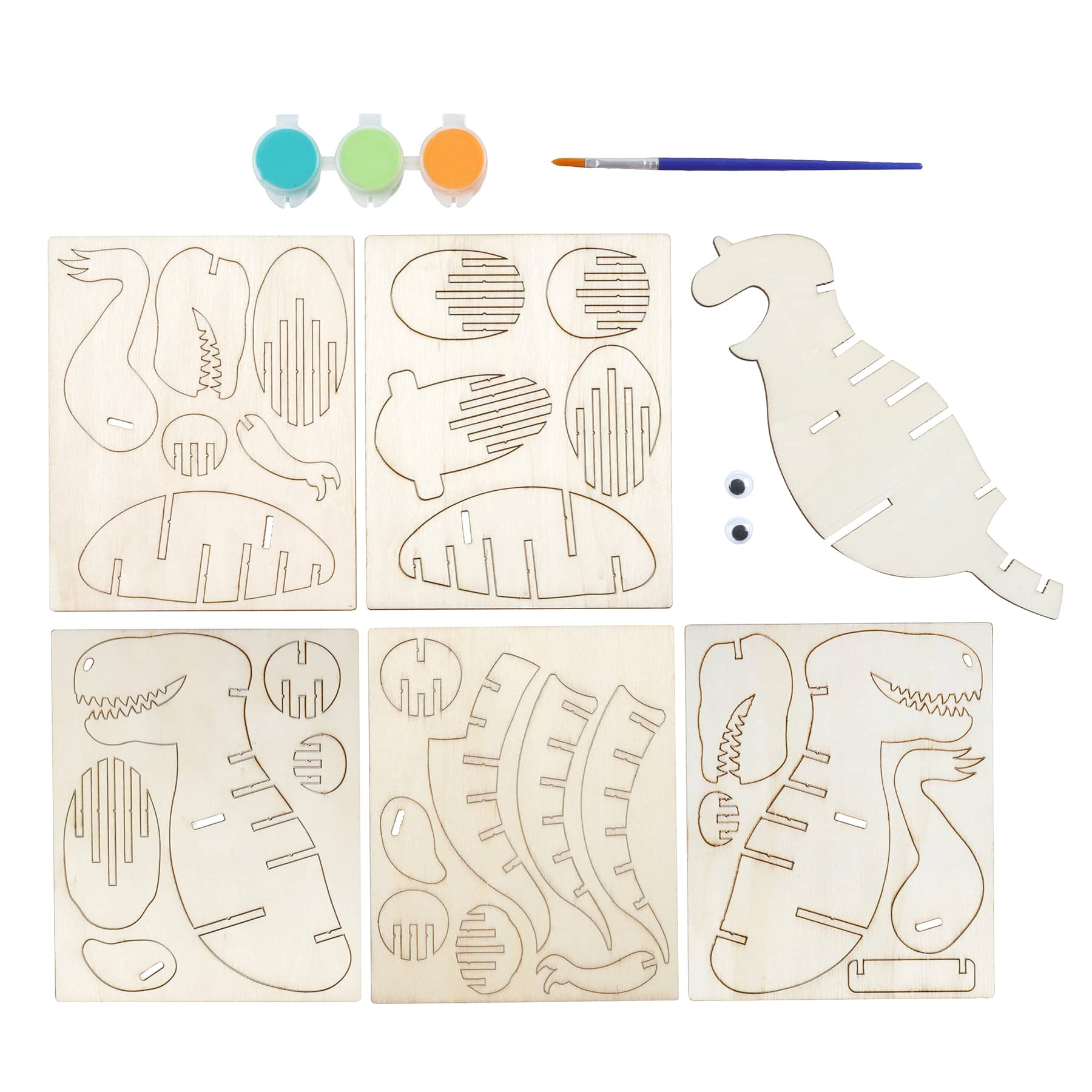 T-Rex Color-In 3D Wood Puzzle by Creatology&#x2122;