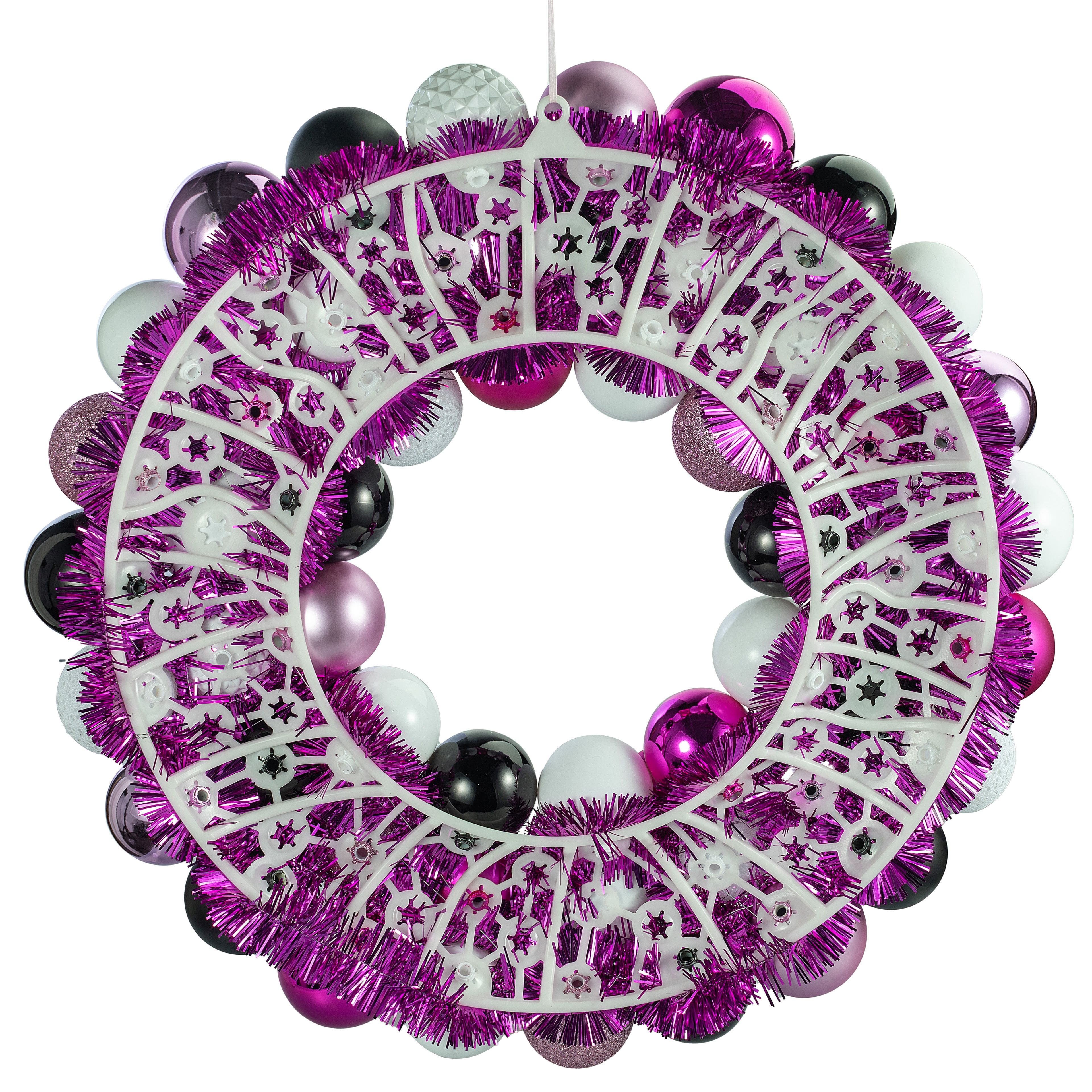 23.5&#x22; Pink &#x26; Purple Skull &#x26; Ornament Wreath by Ashland&#xAE;