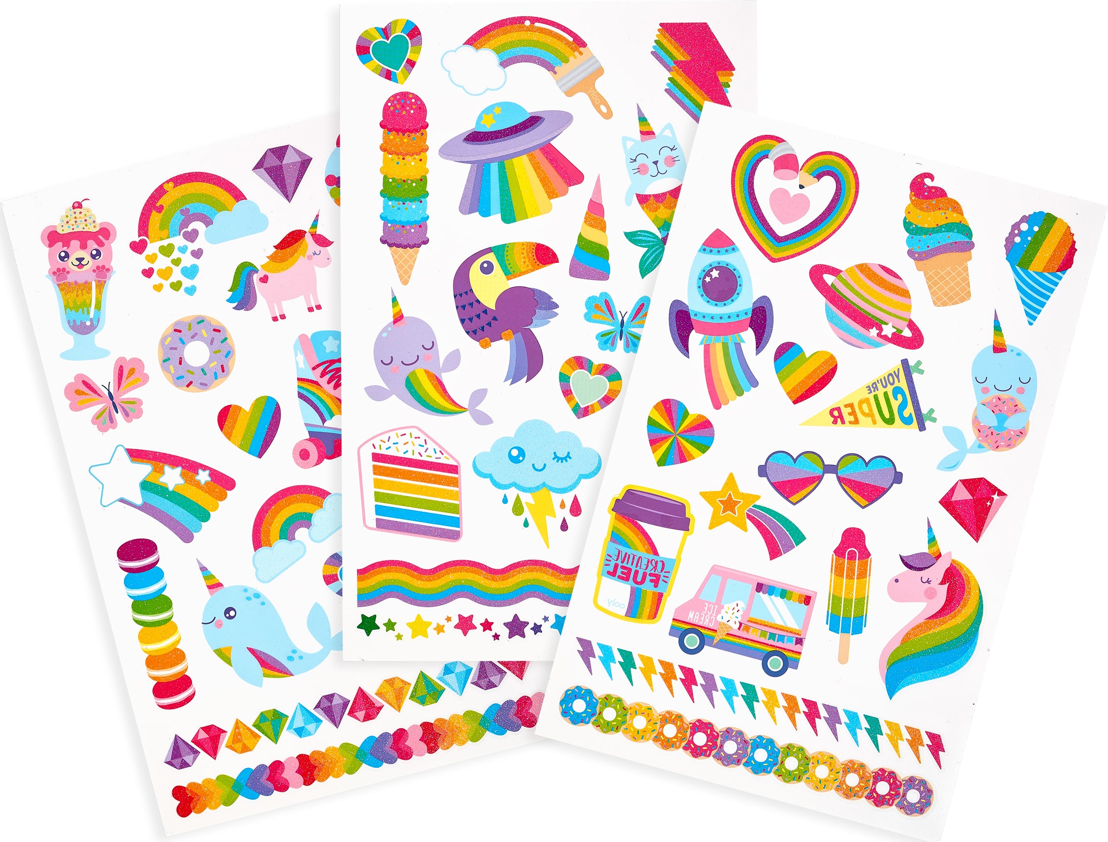 OOLY Tattoo-Palooza Over The Rainbow Temporary Glitter Tattoo Set