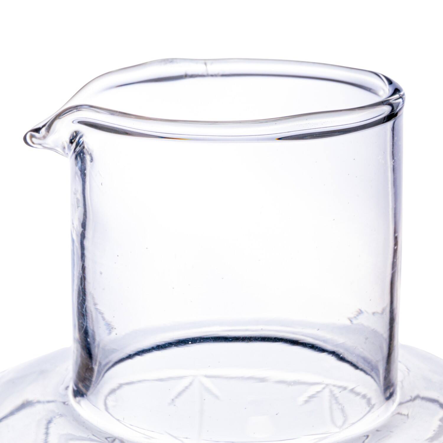 Hello Honey&#xAE; 32oz. Clear Hand-Blown Etched Reclaimed Glass Pitcher with Tall Neck &#x26; Handle