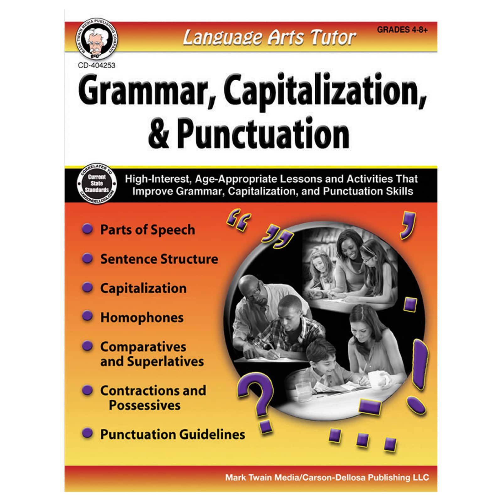 Mark Twain Language Arts Tutor: Grammar, Capitalization, and Punctuation Resource Book, Grade 4-8