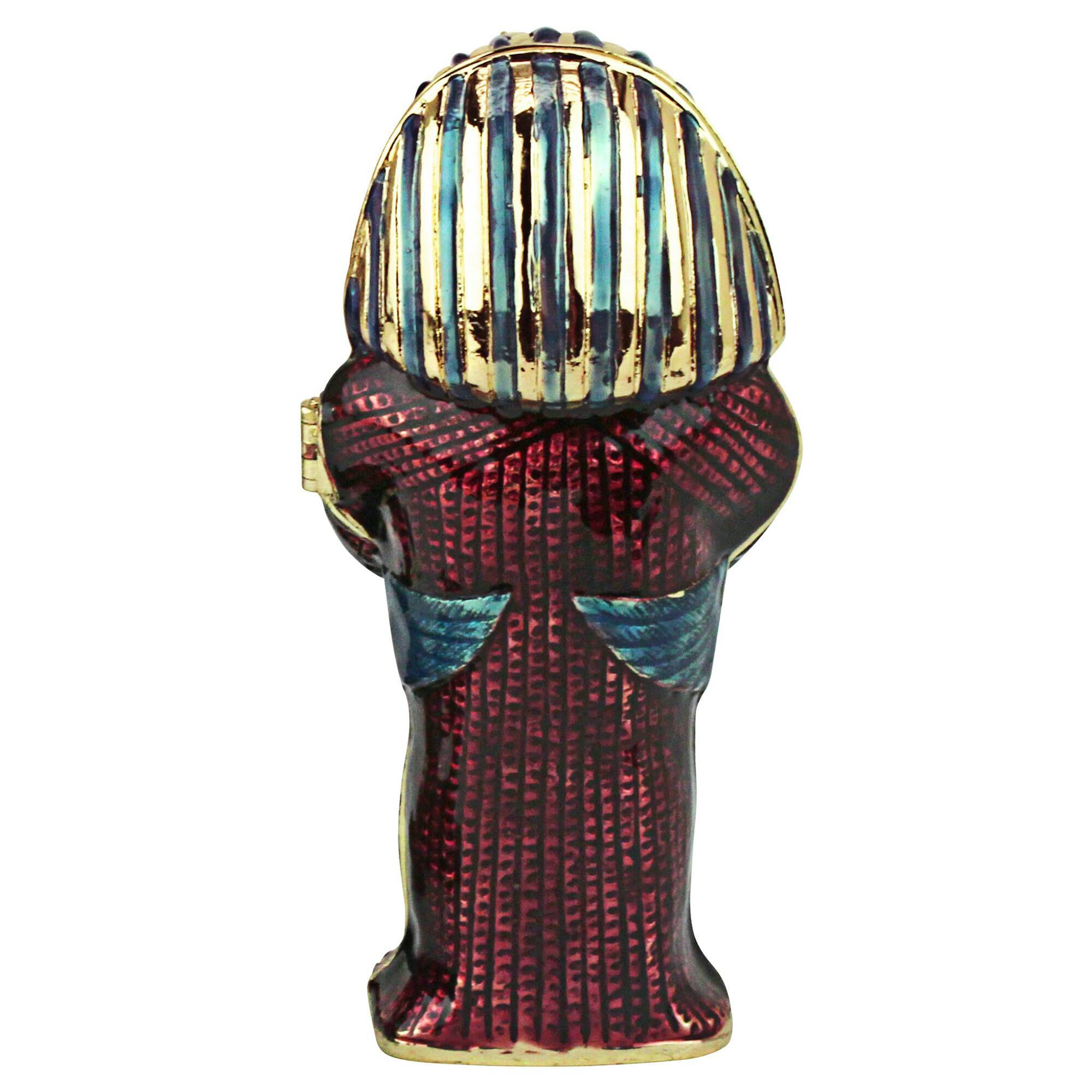 4&#x22; King Tut Sarcophagus Enamel Pewter Trinket Box